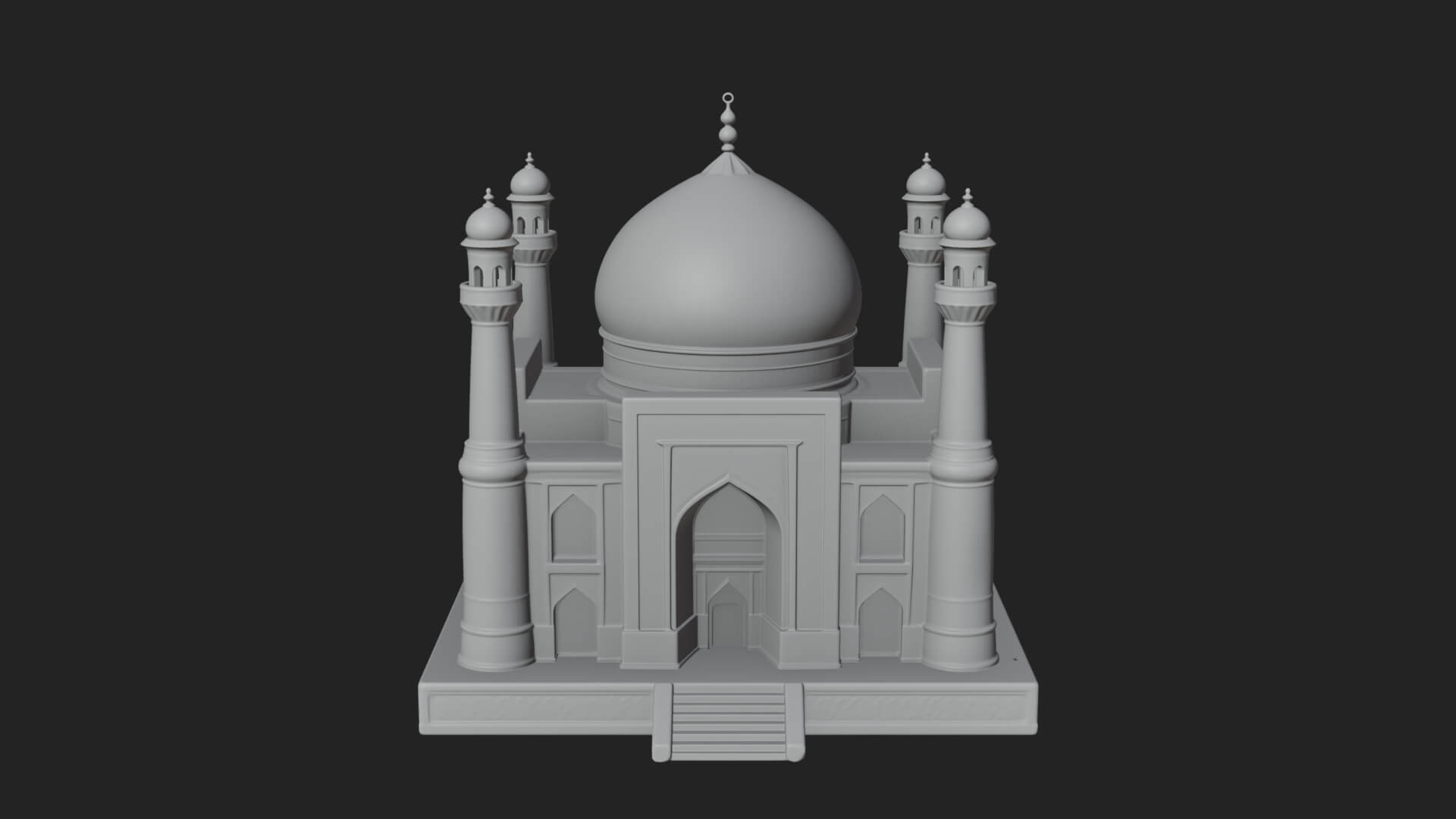Domed Mosque Temple Design 15 3D Print Model 3D Model