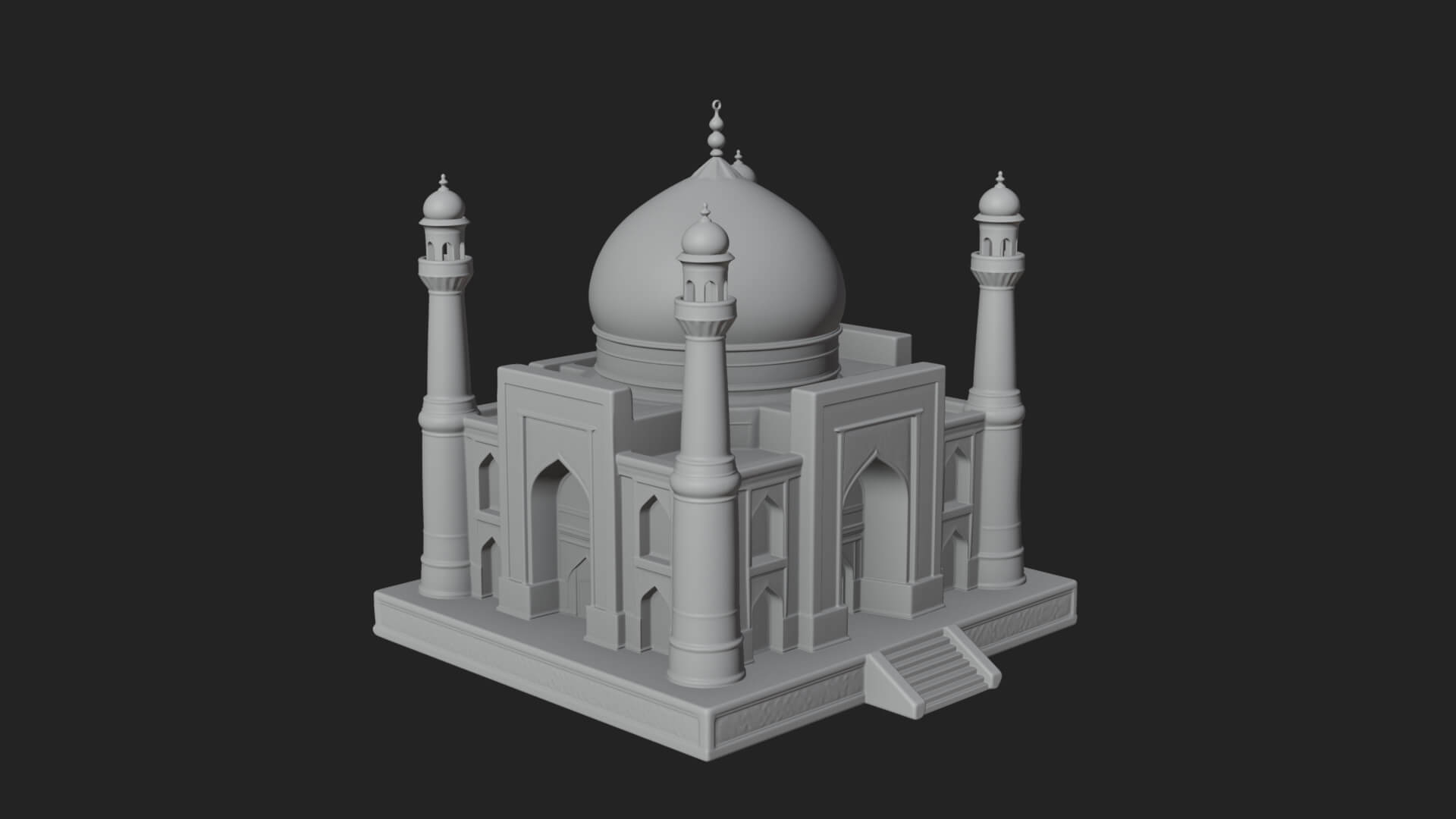 Domed Mosque Temple Design 15 3D Print Model 3D Model