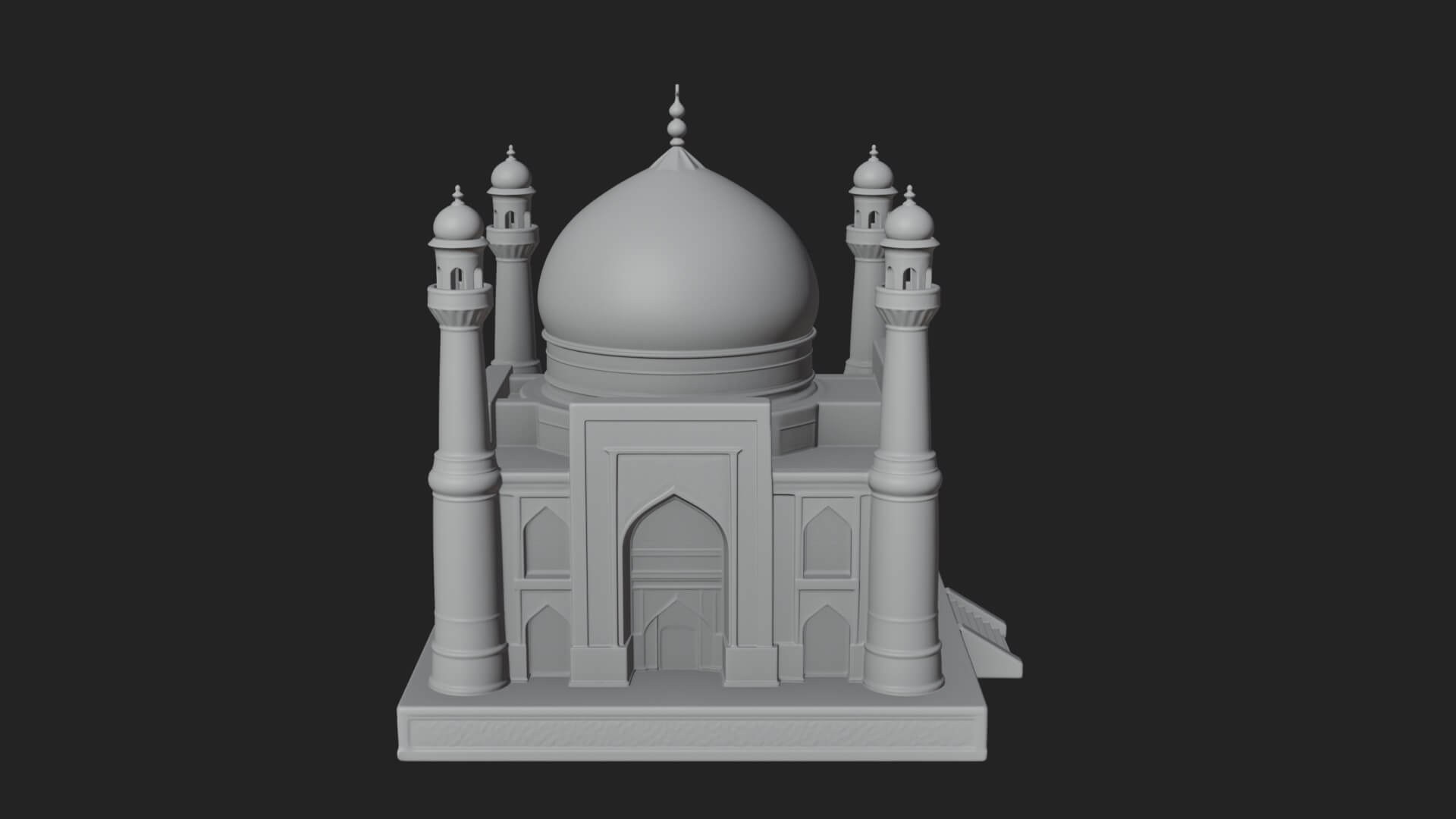 Domed Mosque Temple Design 15 3D Print Model 3D Model