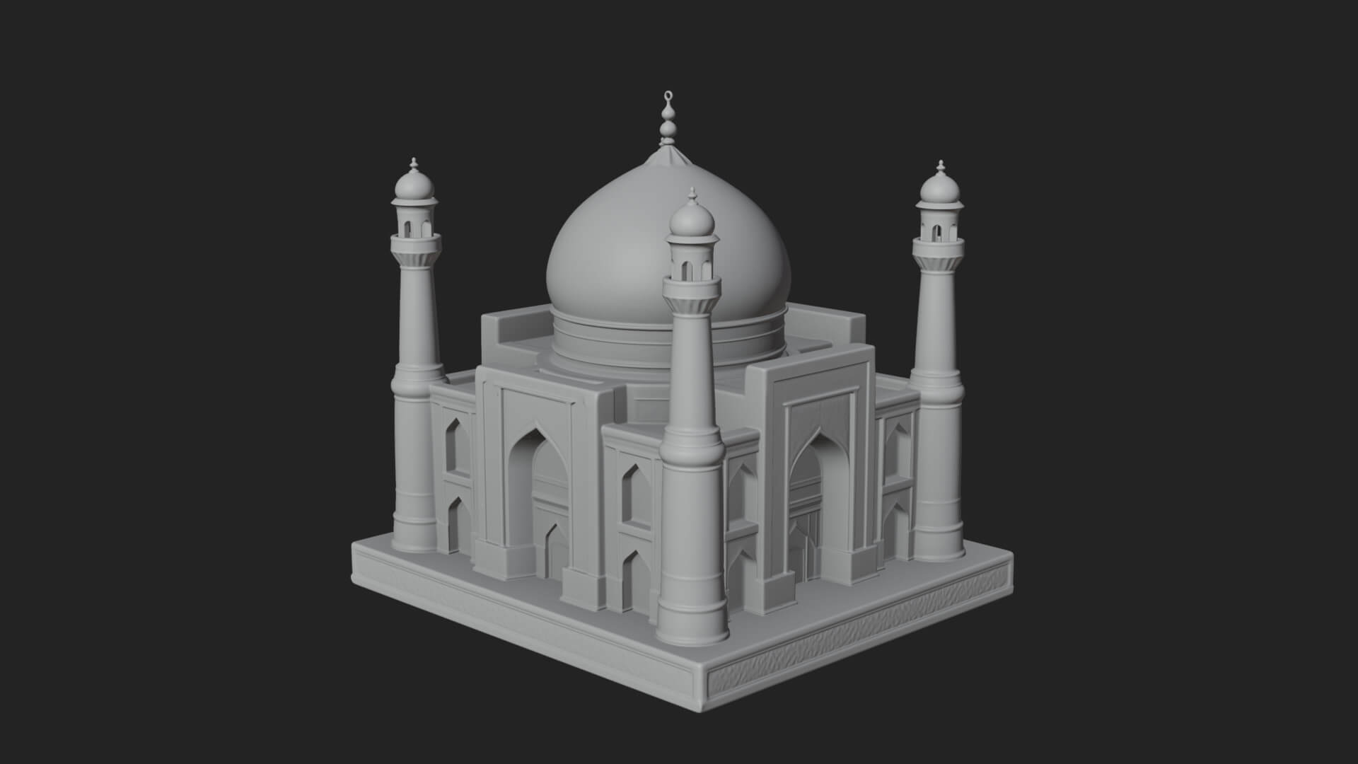 Domed Mosque Temple Design 15 3D Print Model 3D Model