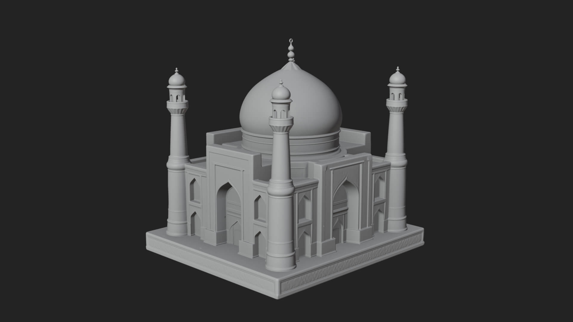 Domed Mosque Temple Design 15 3D Print Model 3D Model