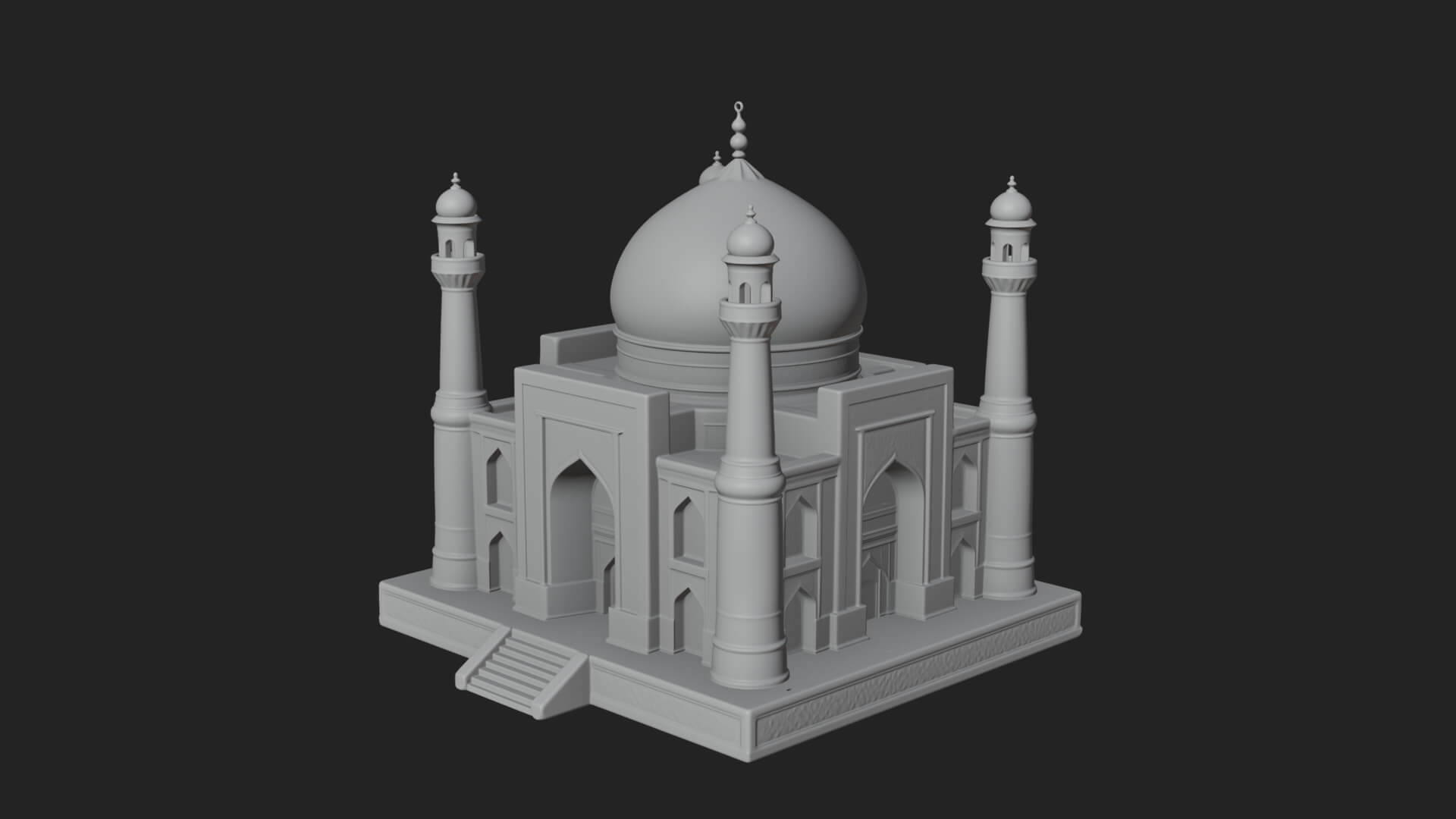 Domed Mosque Temple Design 15 3D Print Model 3D Model