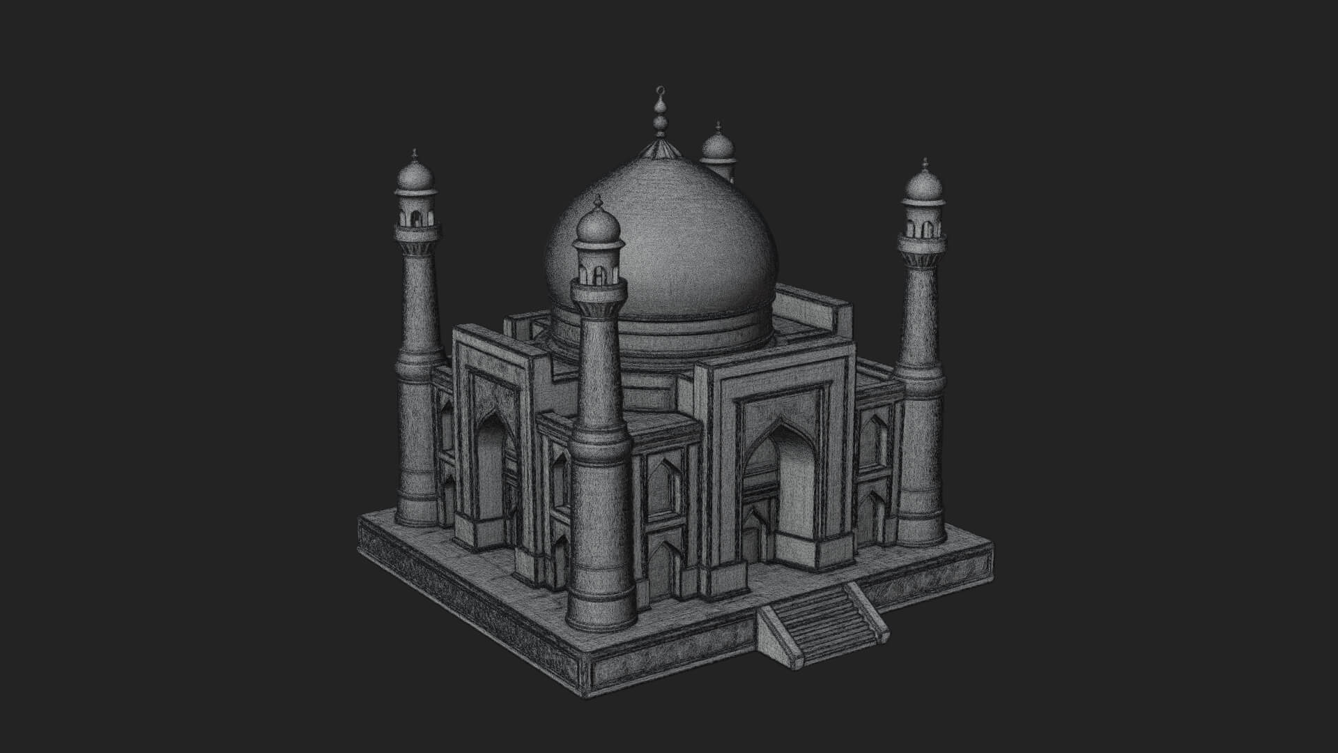 Domed Mosque Temple Design 15 3D Print Model 3D Model