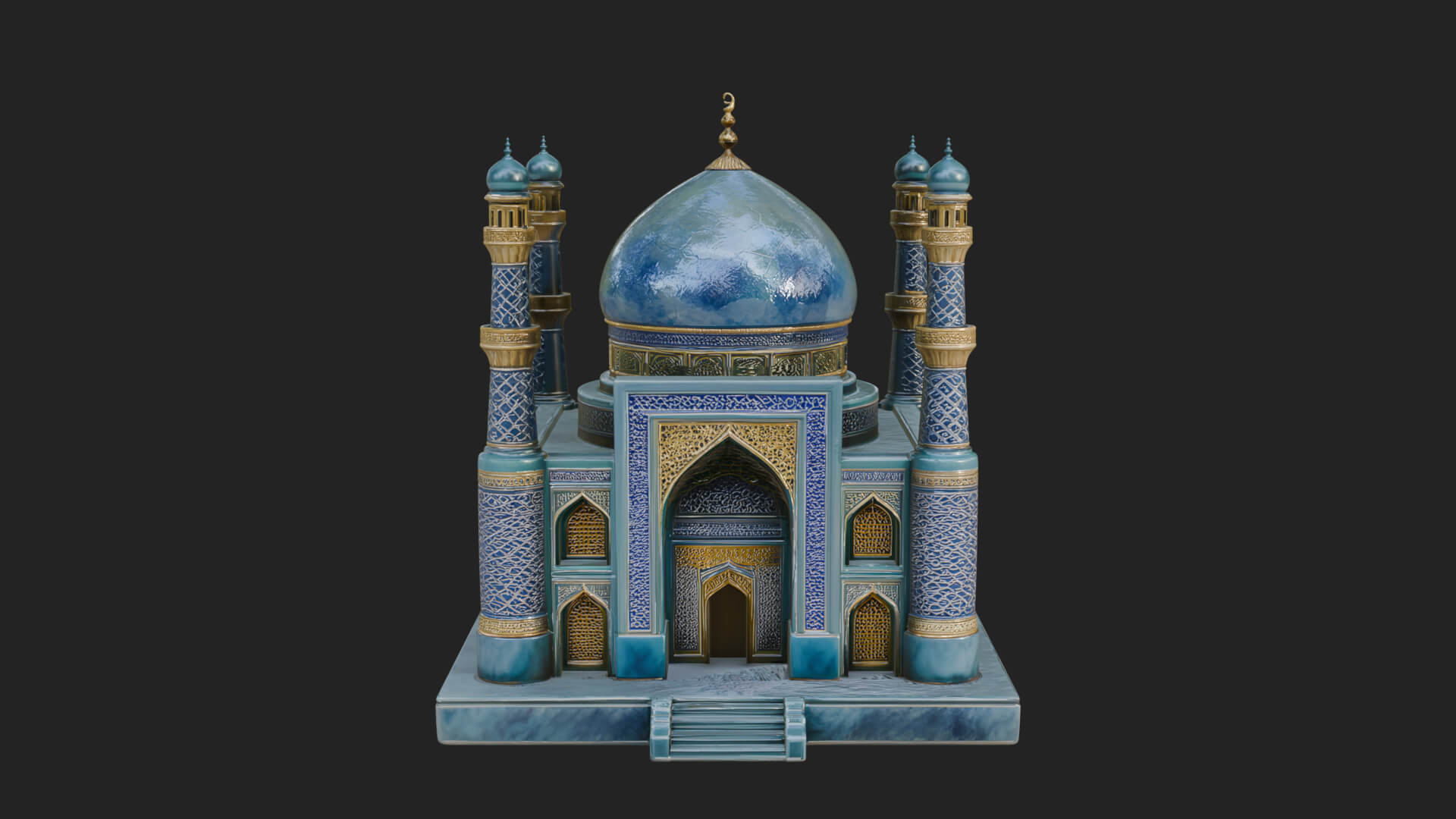 Domed Mosque Temple Design 16 3D Print Model 3D Model