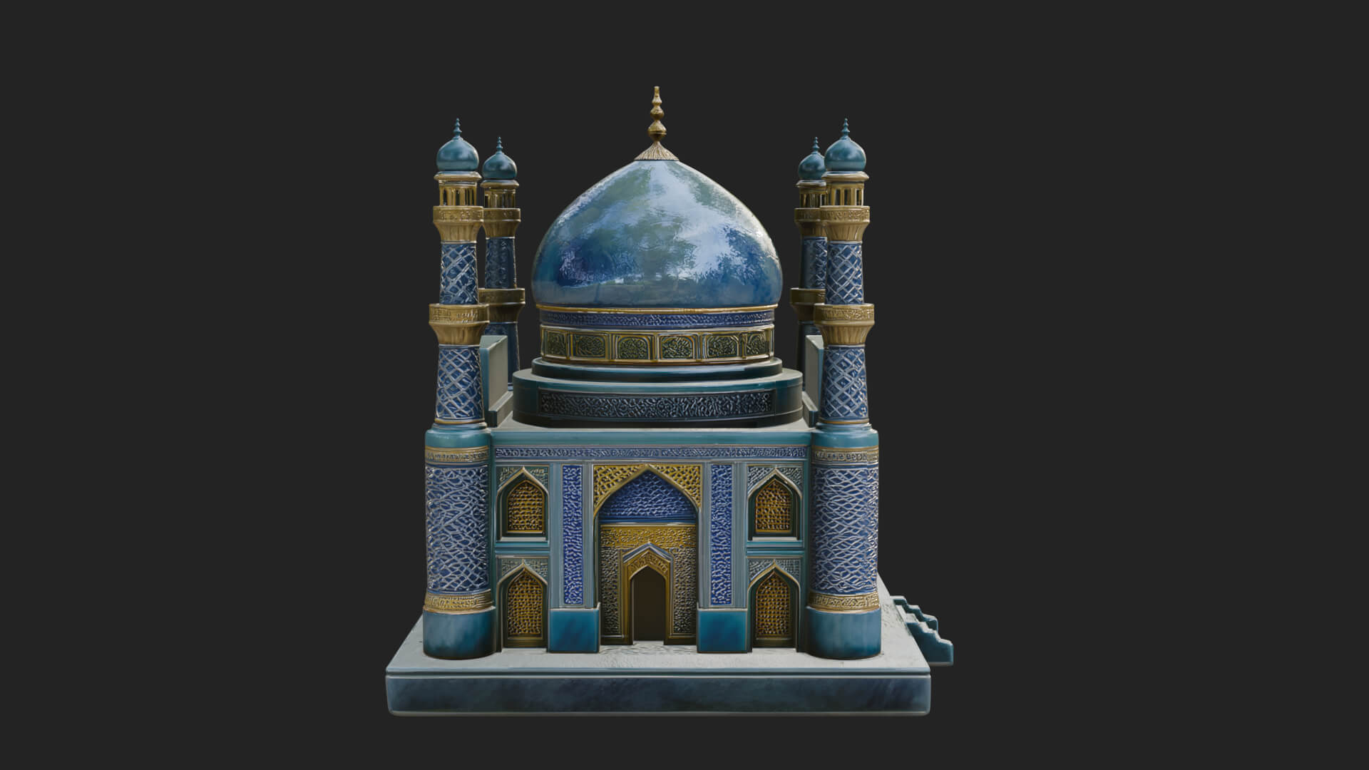 Domed Mosque Temple Design 16 3D Print Model 3D Model