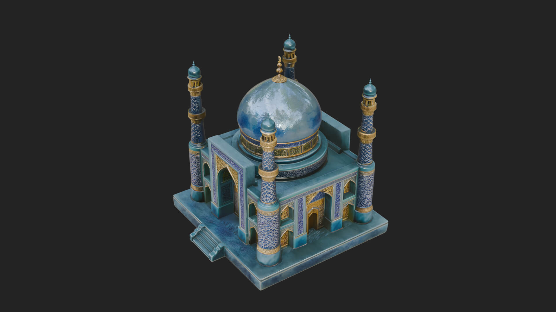 Domed Mosque Temple Design 16 3D Print Model 3D Model