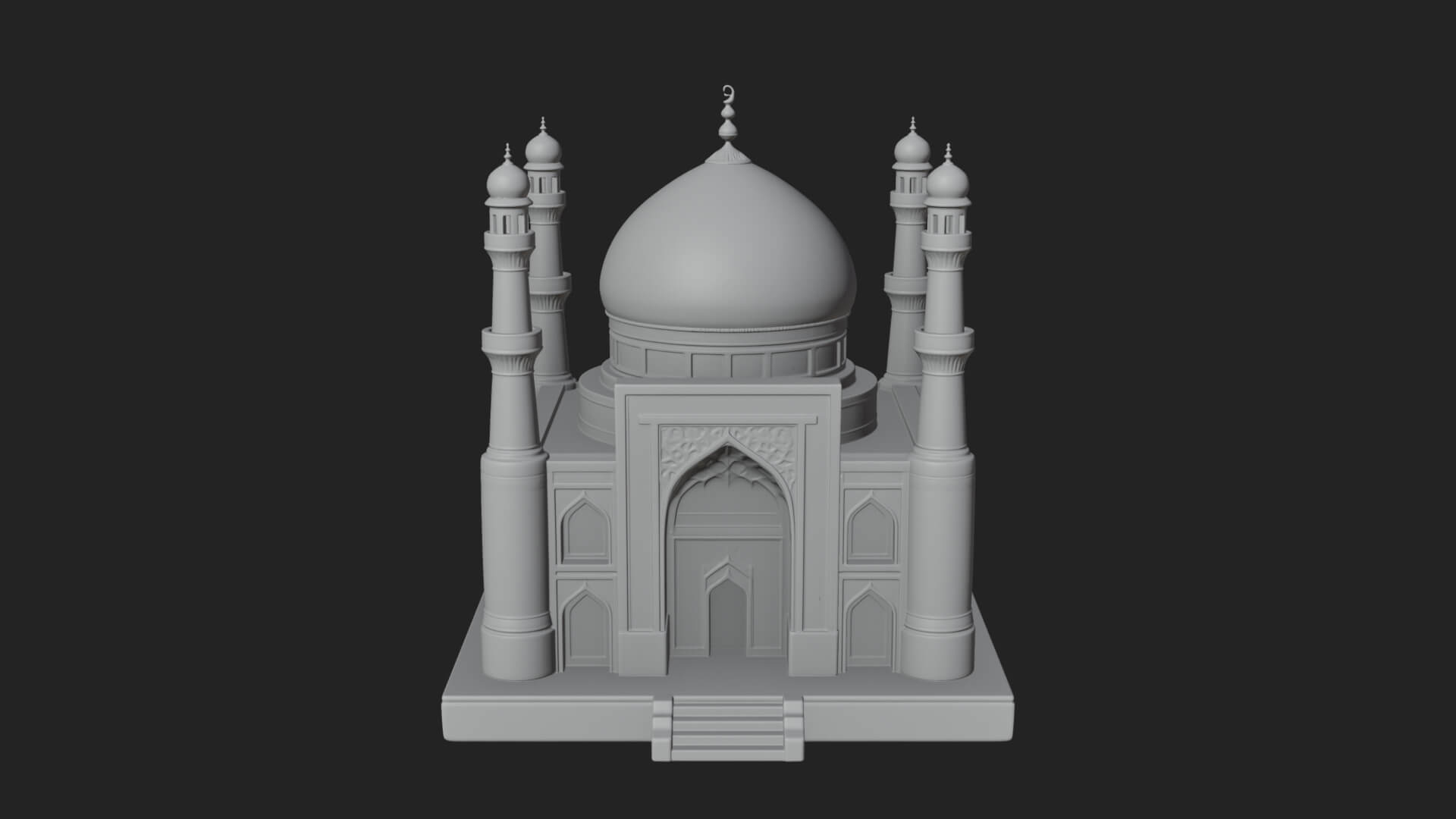 Domed Mosque Temple Design 16 3D Print Model 3D Model
