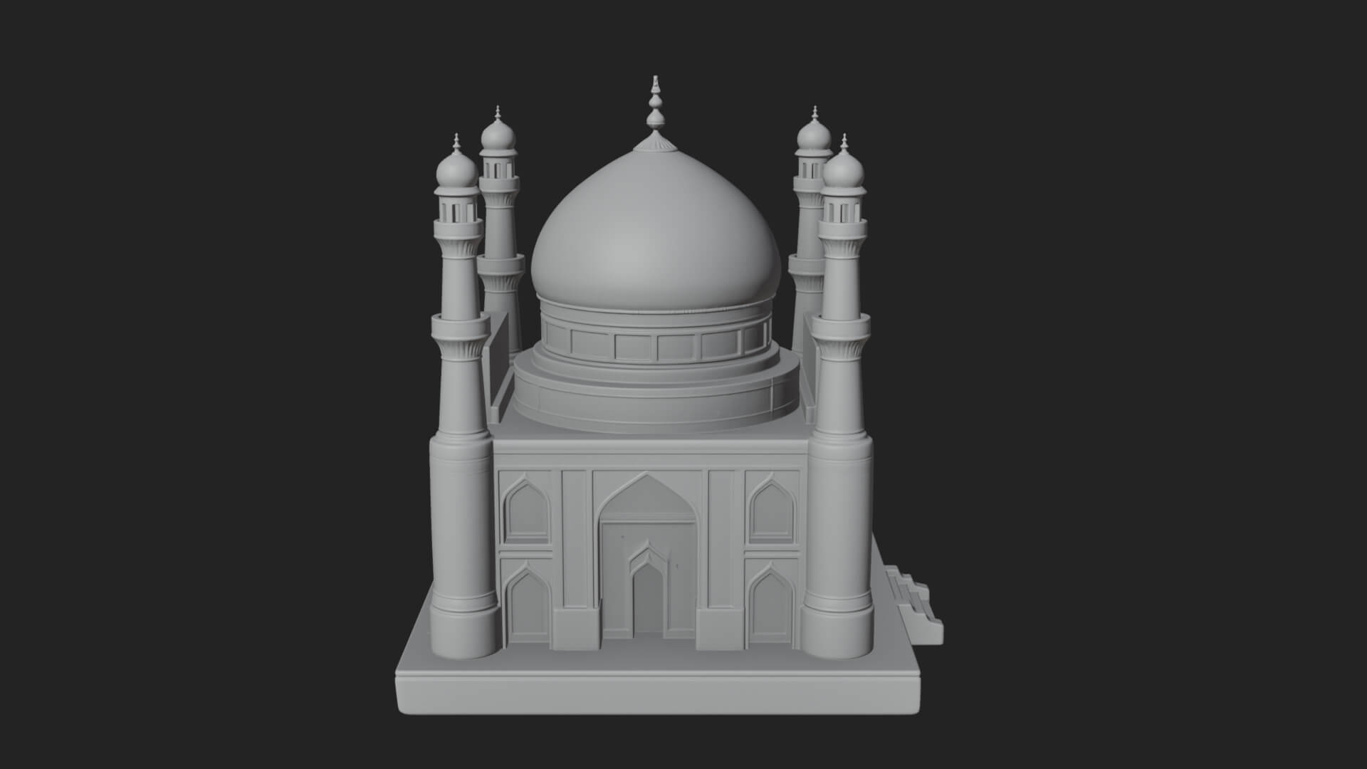 Domed Mosque Temple Design 16 3D Print Model 3D Model