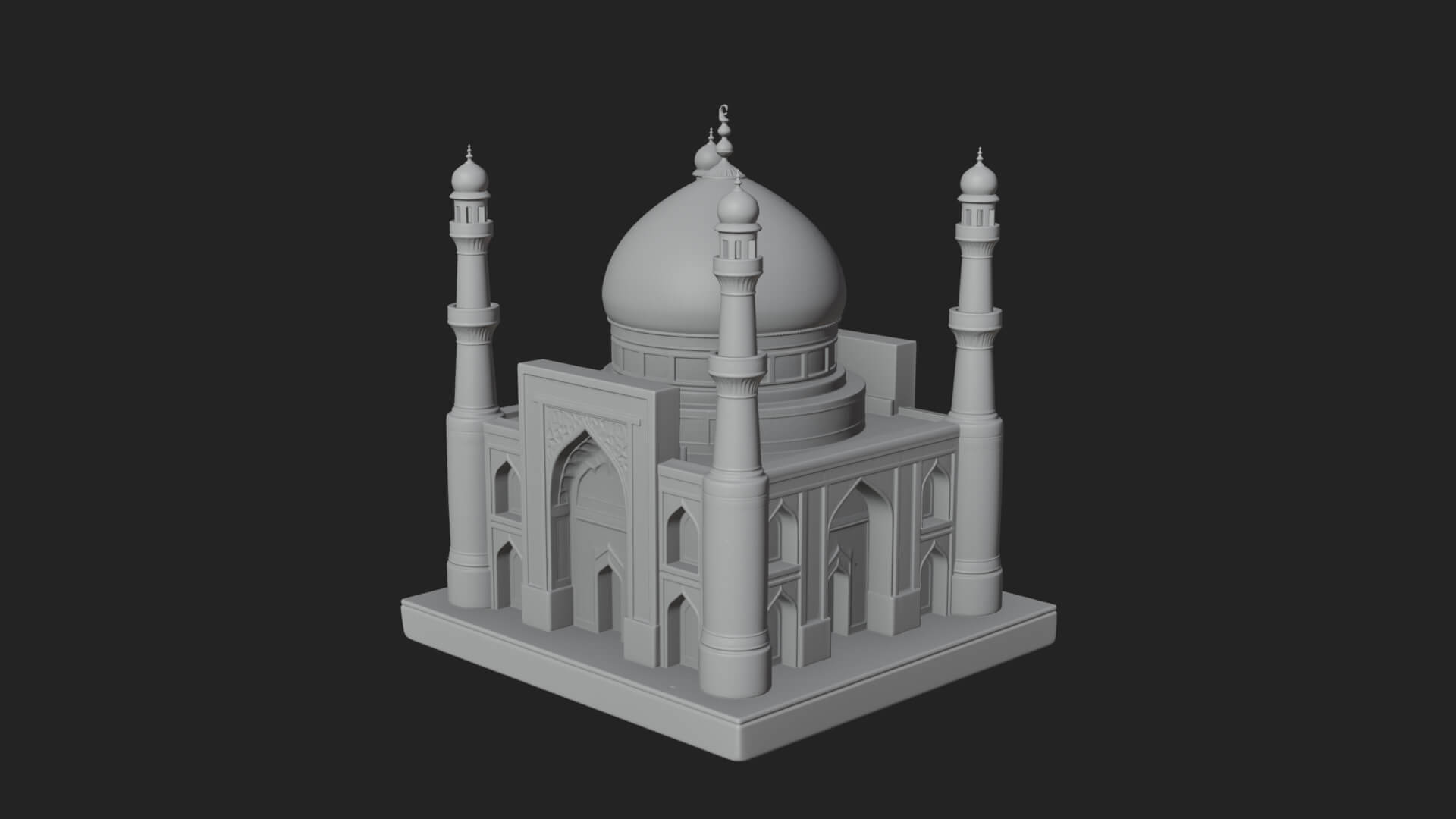 Domed Mosque Temple Design 16 3D Print Model 3D Model