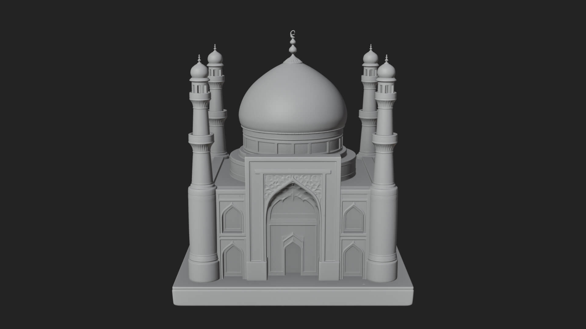 Domed Mosque Temple Design 16 3D Print Model 3D Model
