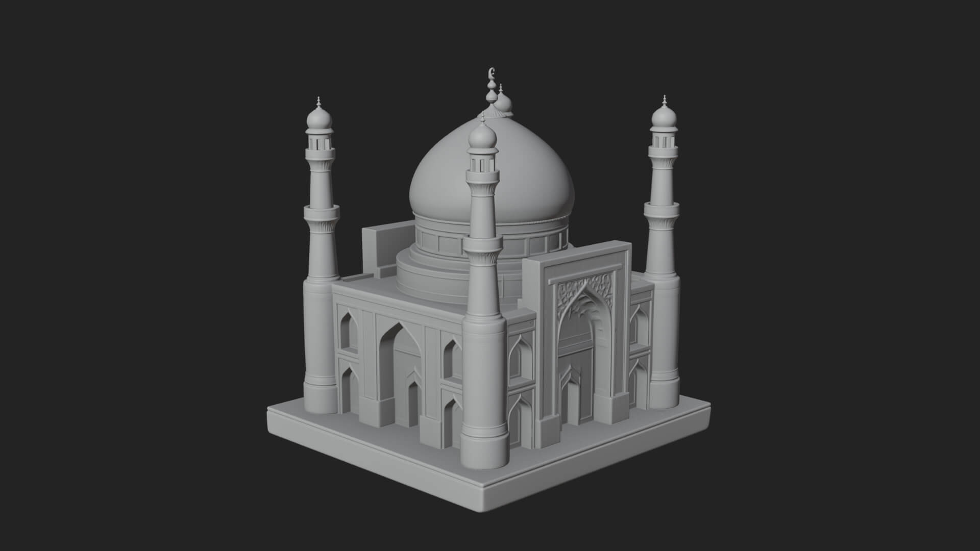 Domed Mosque Temple Design 16 3D Print Model 3D Model