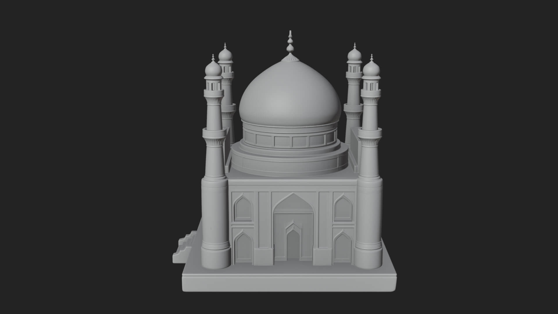 Domed Mosque Temple Design 16 3D Print Model 3D Model