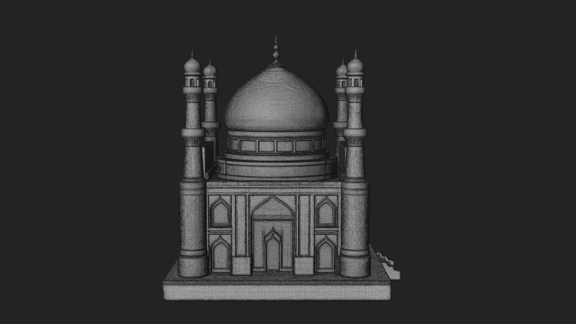 Domed Mosque Temple Design 16 3D Print Model 3D Model