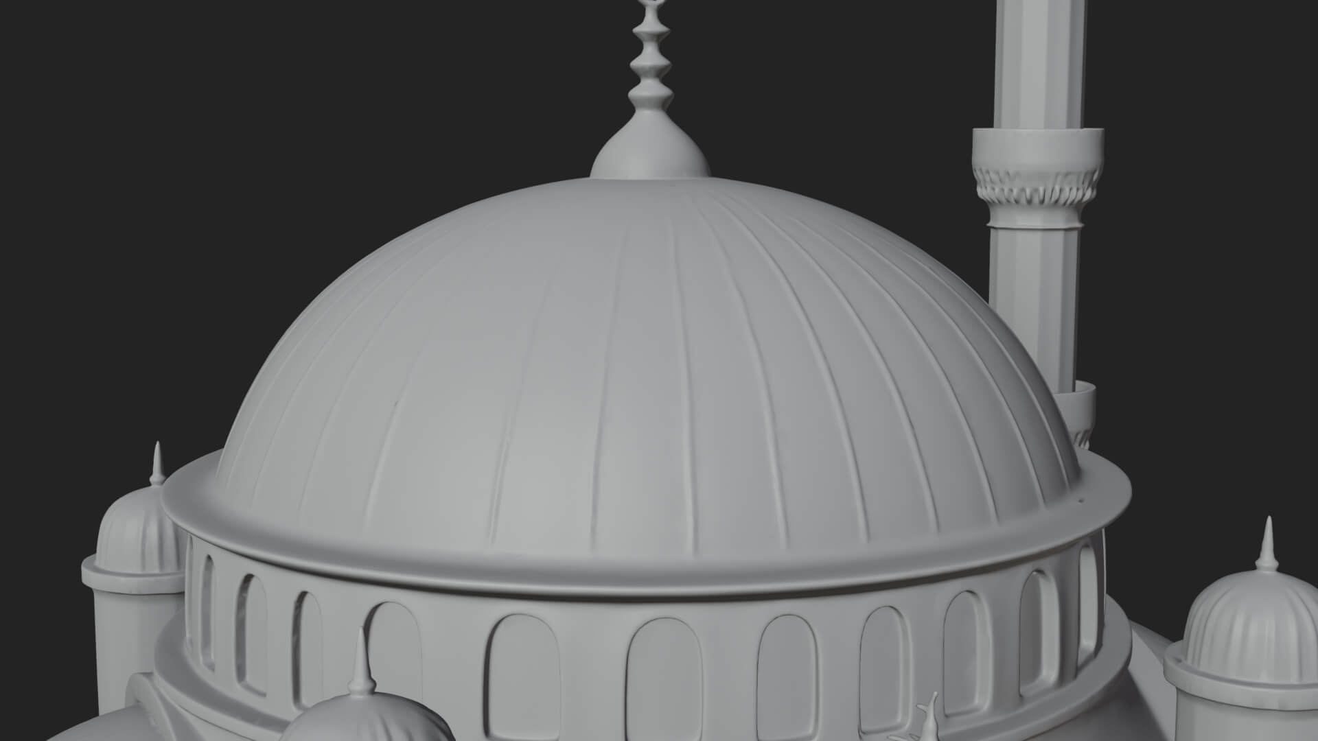 Domed Mosque Temple Design 2 3D Print Model 3D Model