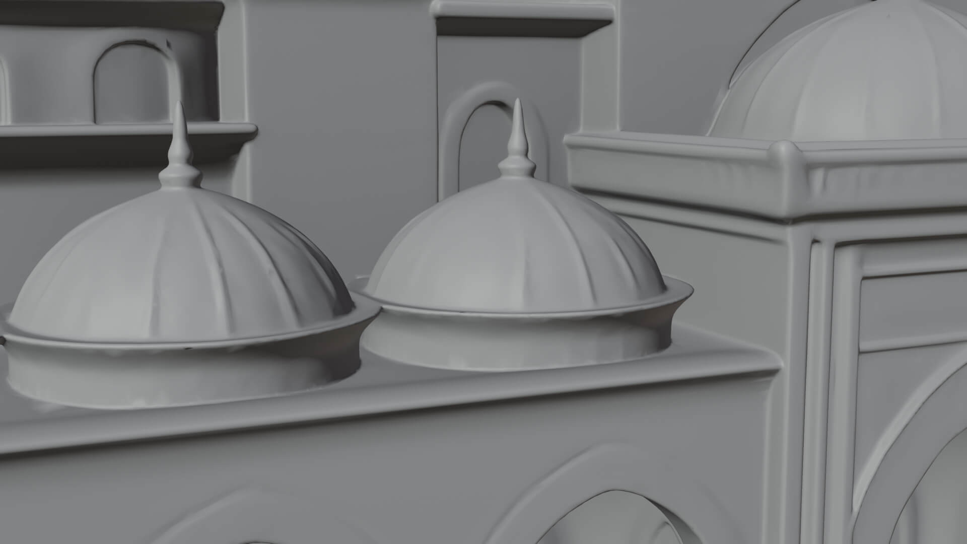 Domed Mosque Temple Design 2 3D Print Model 3D Model