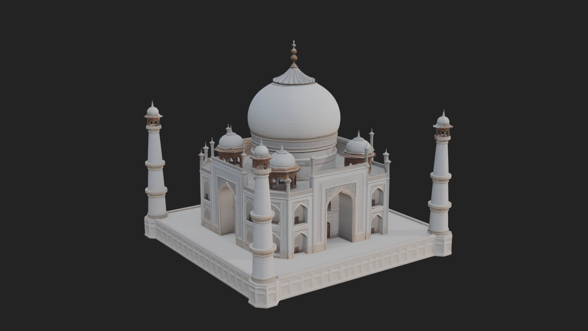 Domed Mosque Temple Design 3 3D Print Model 3D Model