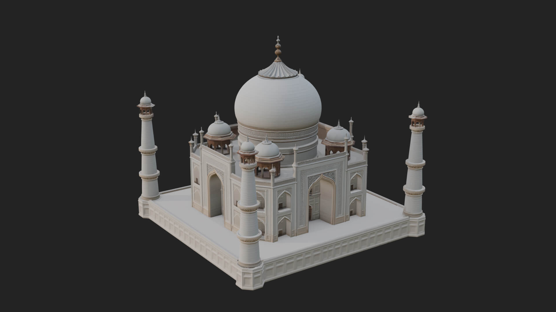 Domed Mosque Temple Design 3 3D Print Model 3D Model