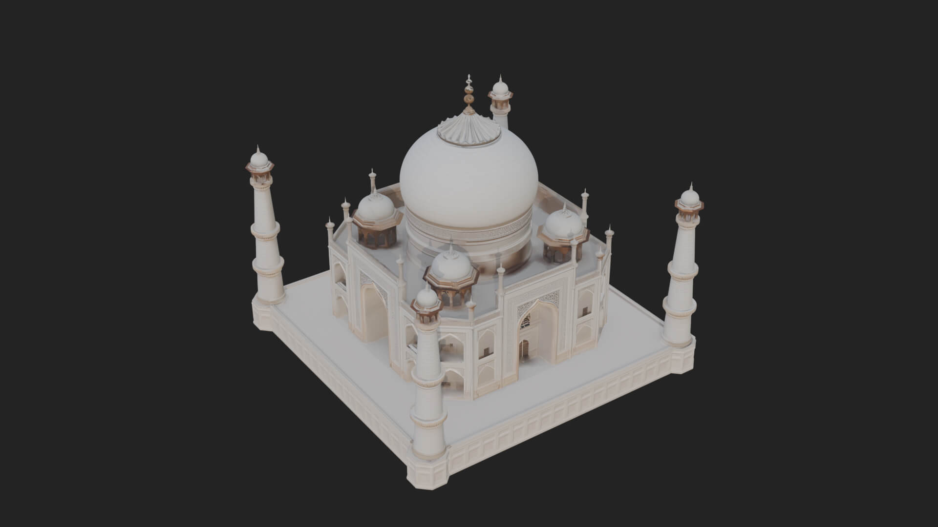 Domed Mosque Temple Design 3 3D Print Model 3D Model