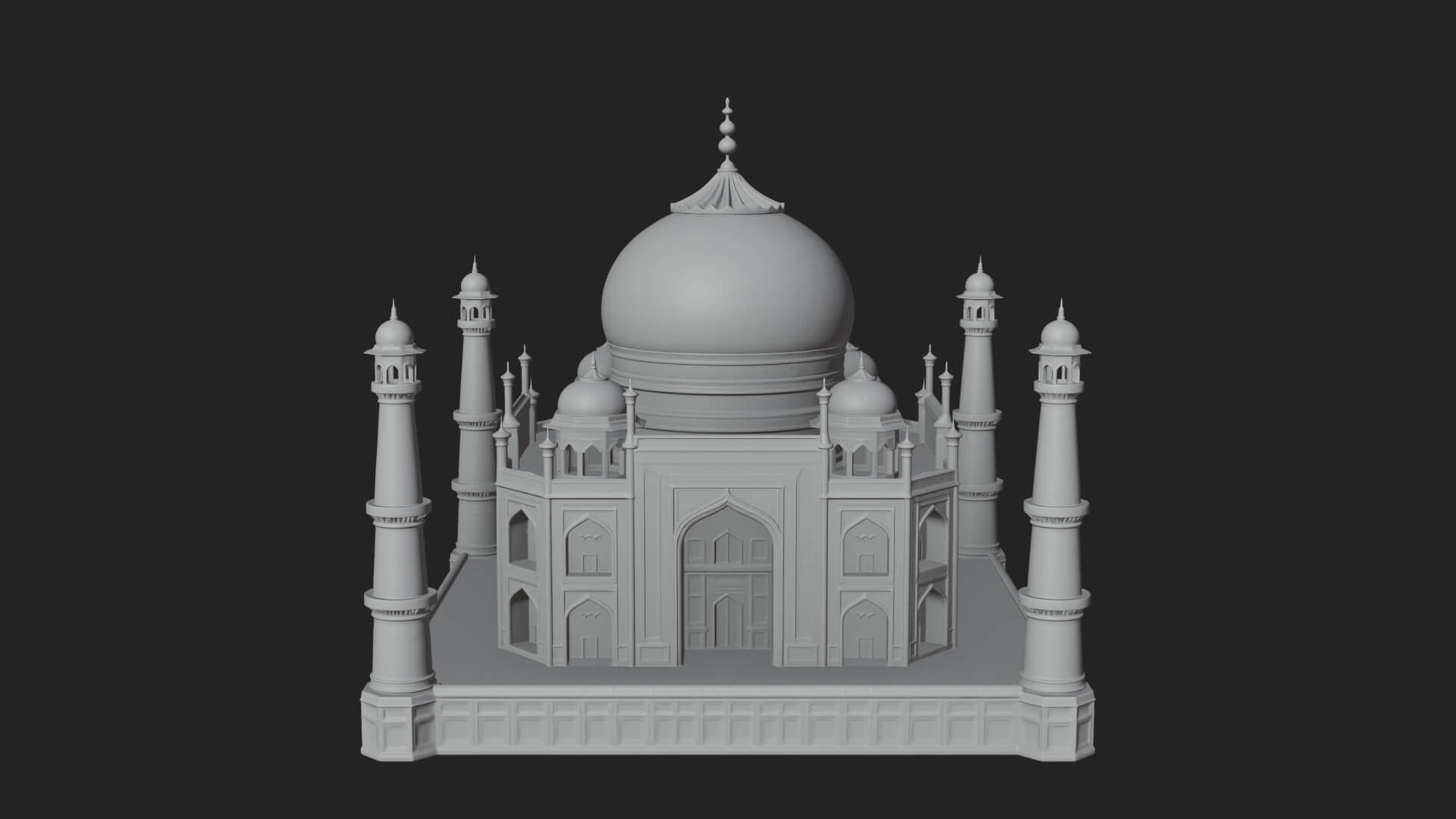 Domed Mosque Temple Design 3 3D Print Model 3D Model