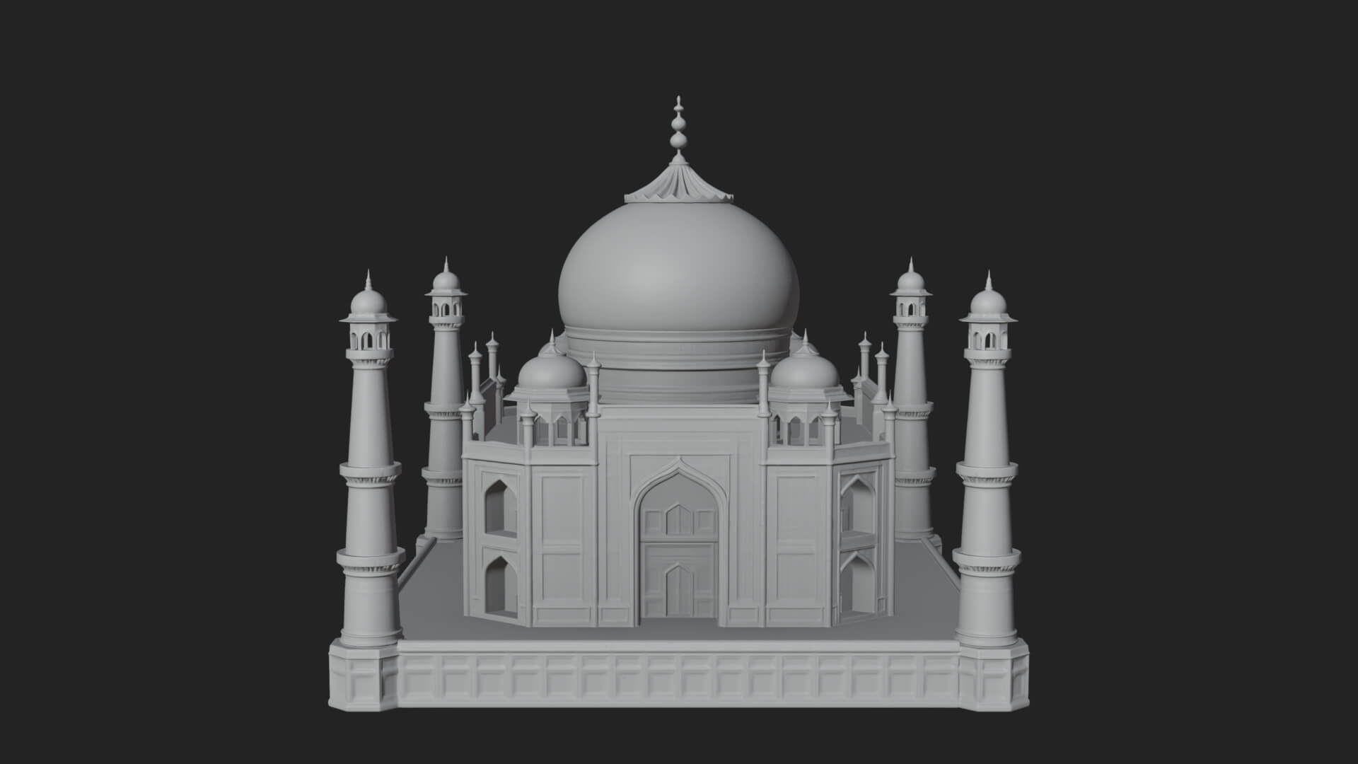 Domed Mosque Temple Design 3 3D Print Model 3D Model