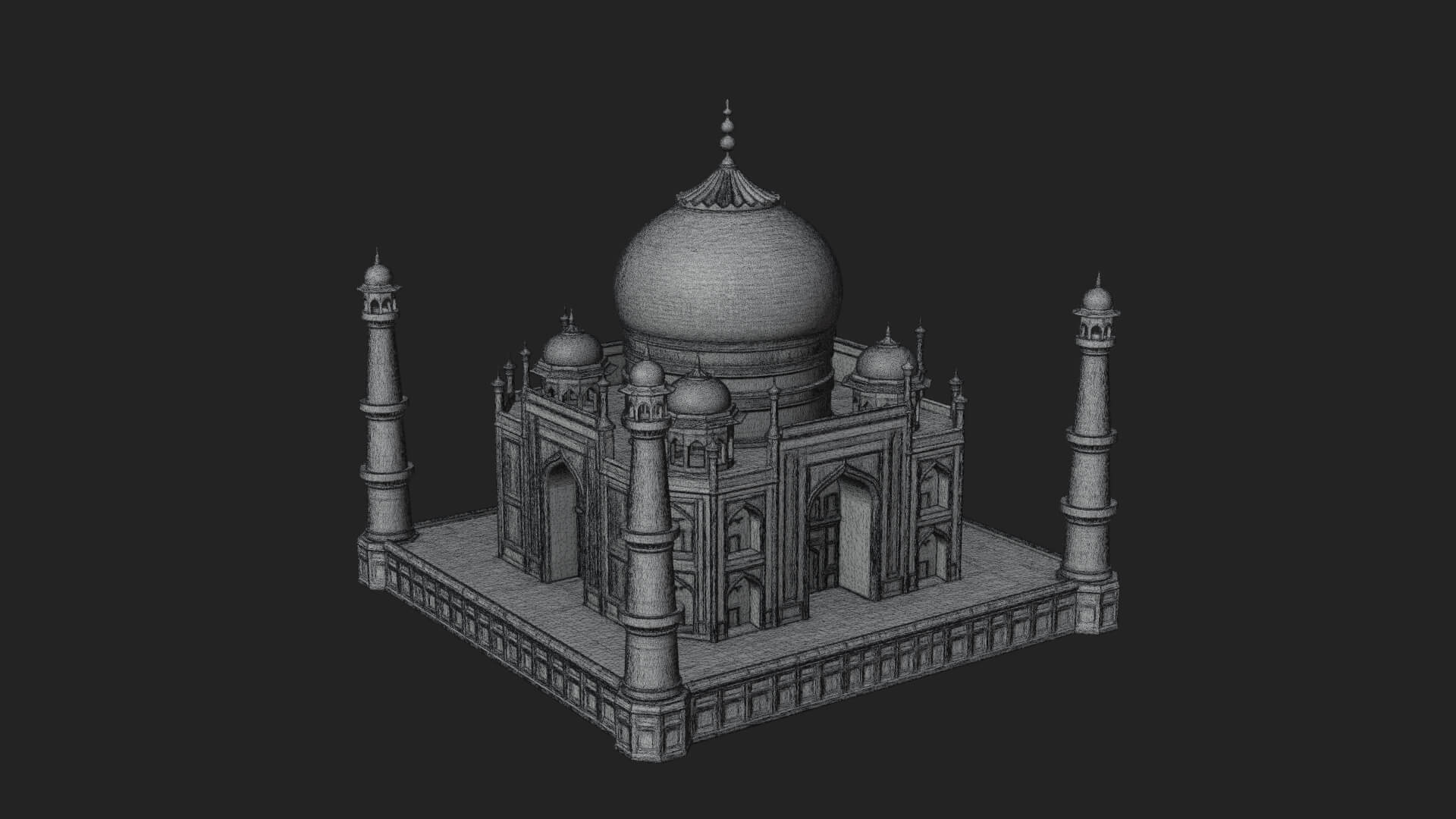 Domed Mosque Temple Design 3 3D Print Model 3D Model