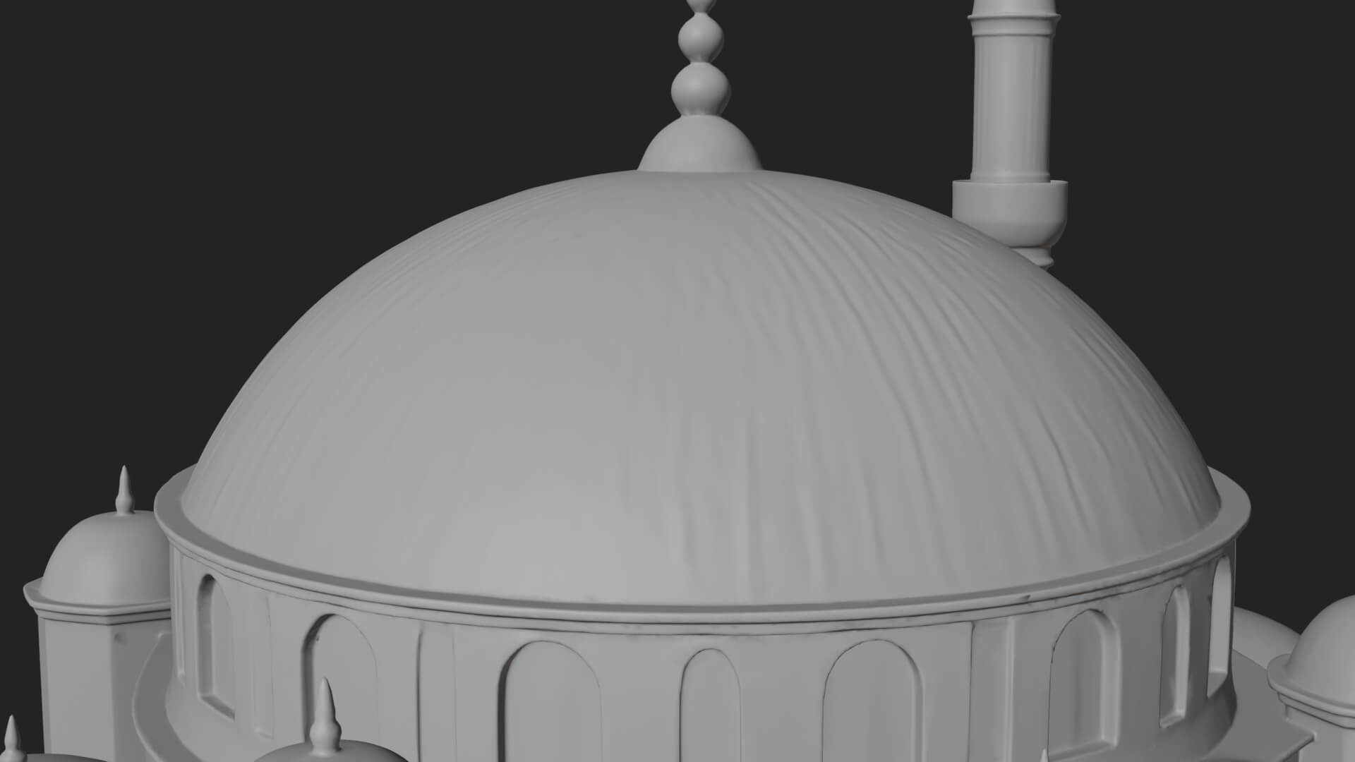Domed Mosque Temple Design 4 3D Print Model 3D Model