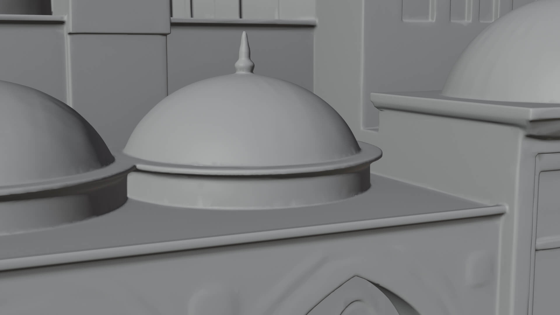 Domed Mosque Temple Design 4 3D Print Model 3D Model