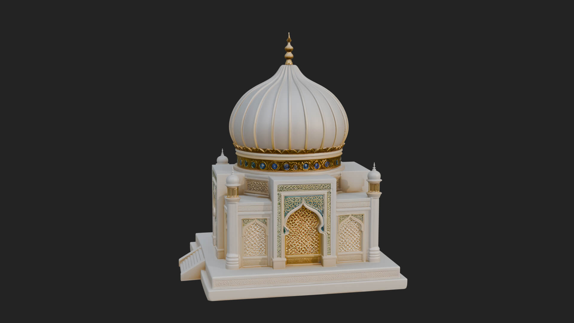 Domed Mosque Temple Design 5 3D Print Model 3D Model