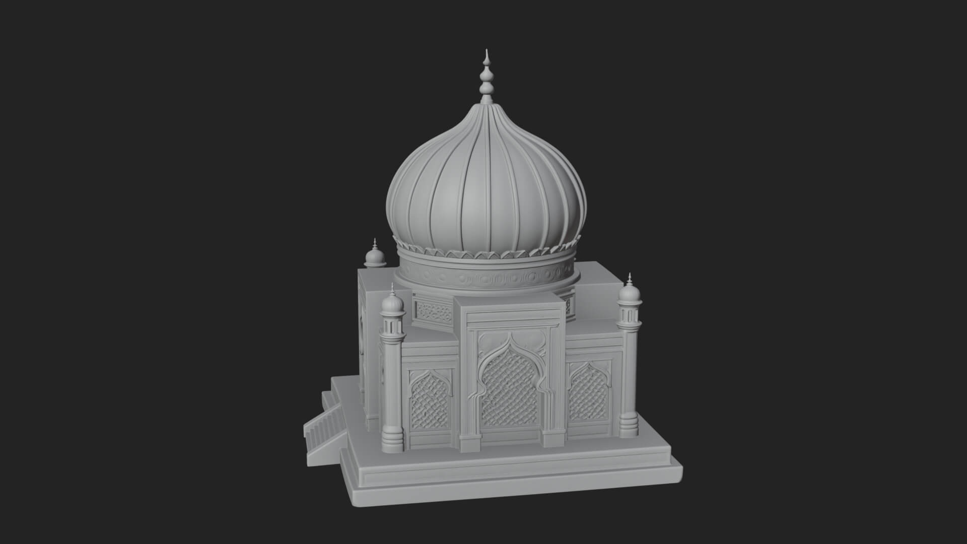Domed Mosque Temple Design 5 3D Print Model 3D Model