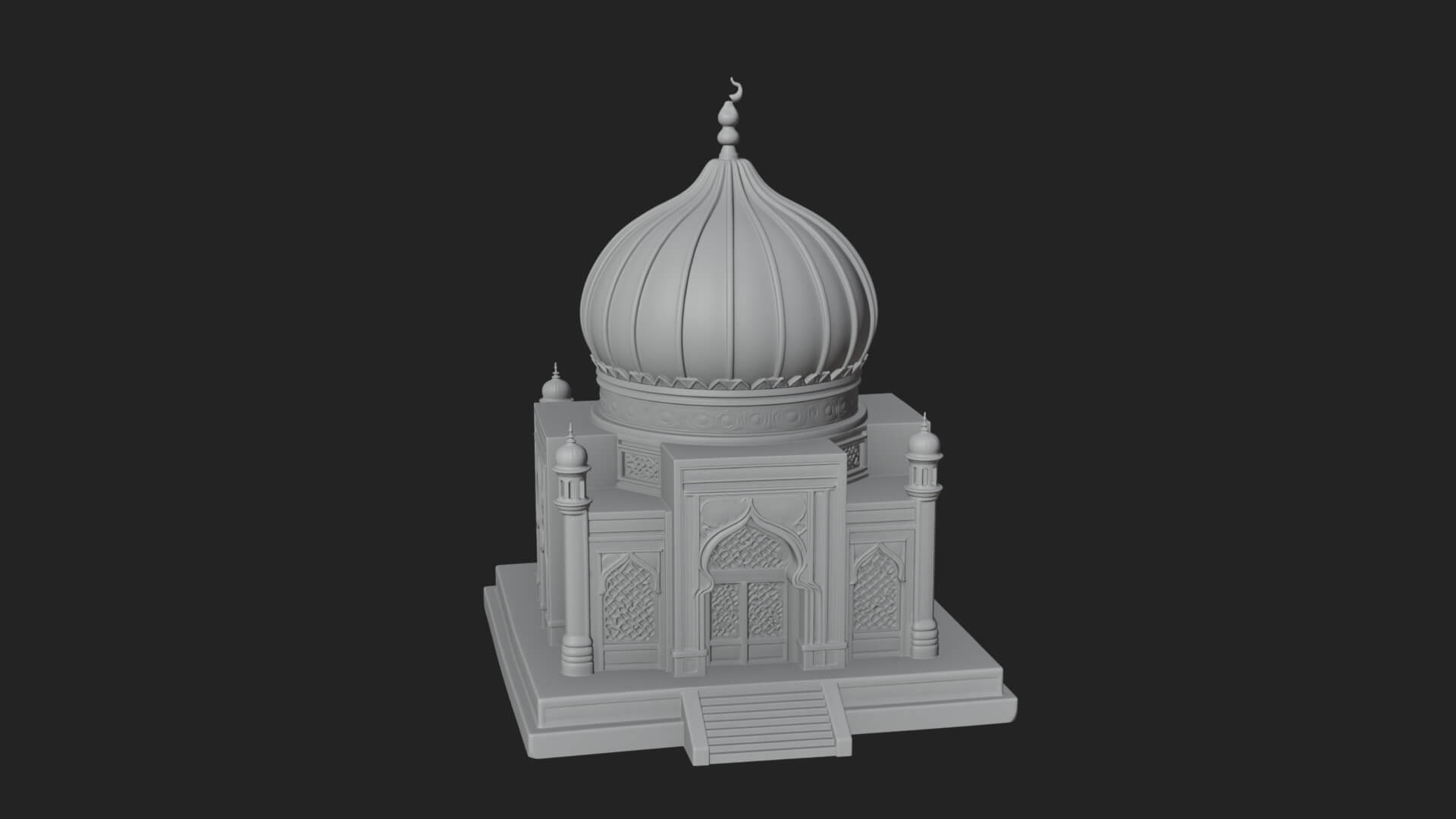 Domed Mosque Temple Design 5 3D Print Model 3D Model