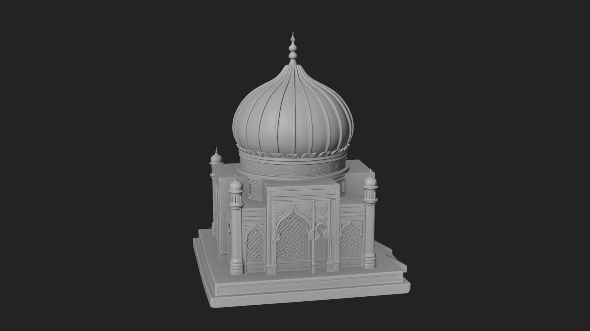 Domed Mosque Temple Design 5 3D Print Model 3D Model