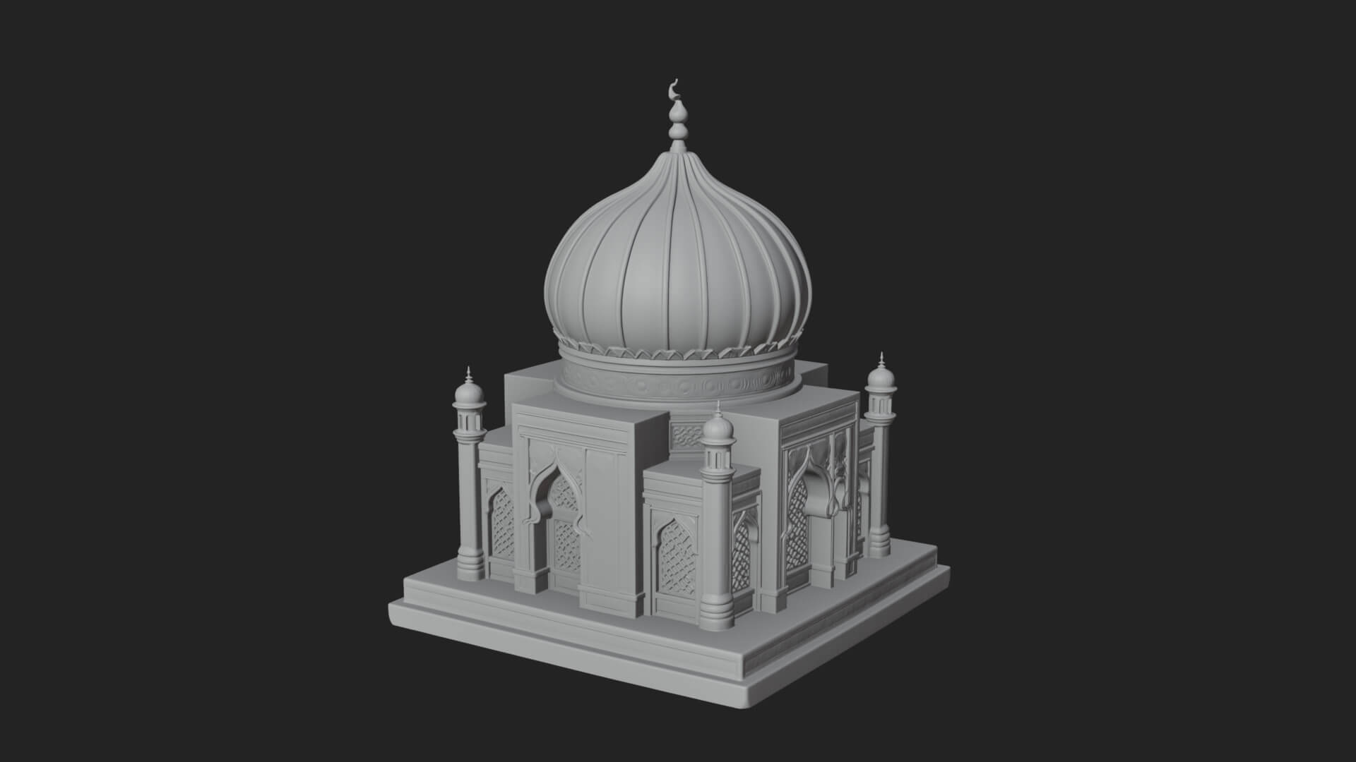 Domed Mosque Temple Design 5 3D Print Model 3D Model