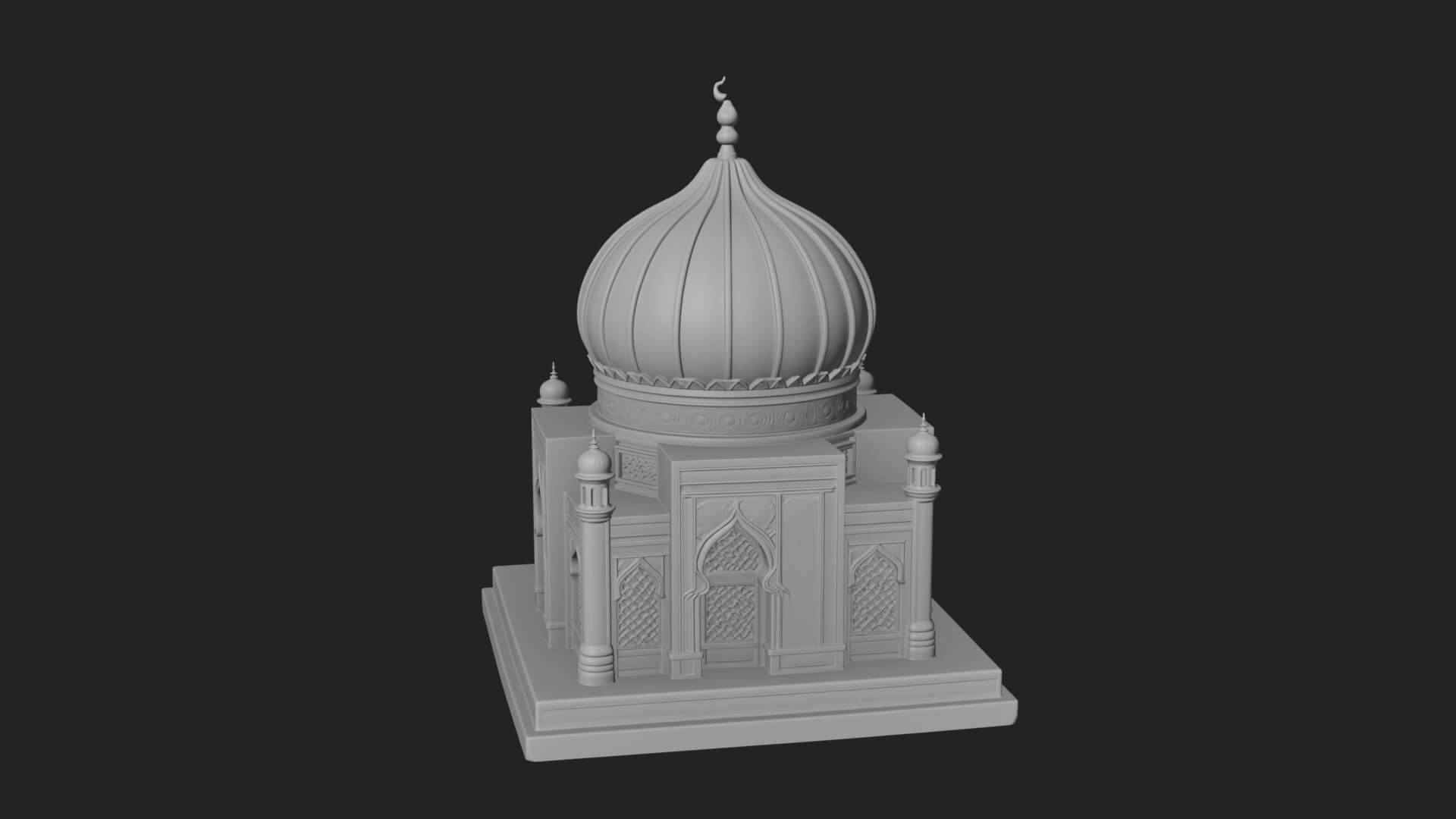 Domed Mosque Temple Design 5 3D Print Model 3D Model