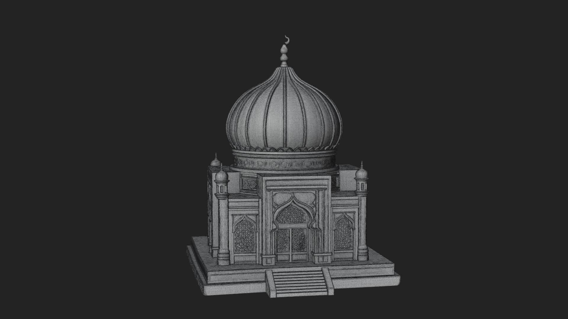 Domed Mosque Temple Design 5 3D Print Model 3D Model
