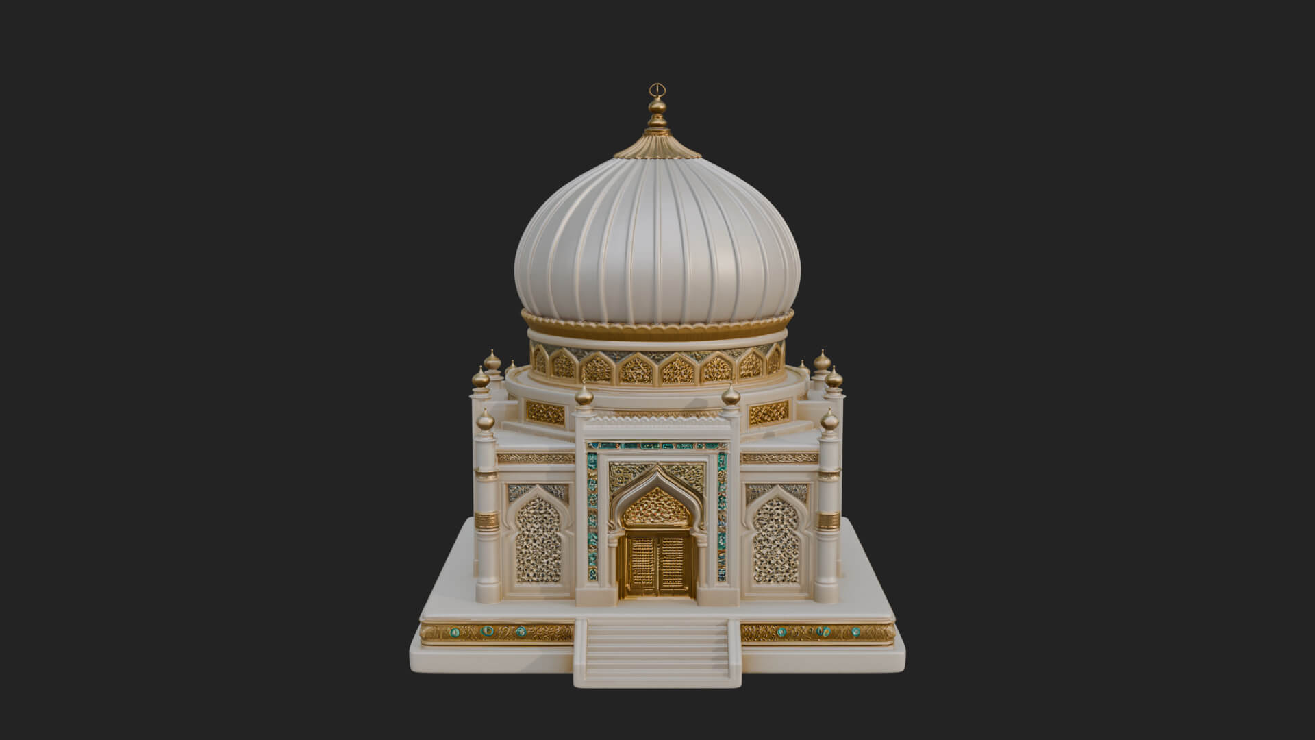 Domed Mosque Temple Design 6 3D Print Model 3D Model