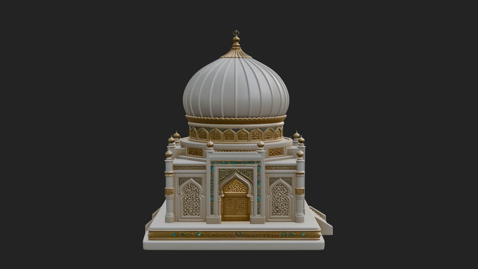 Domed Mosque Temple Design 6 3D Print Model 3D Model