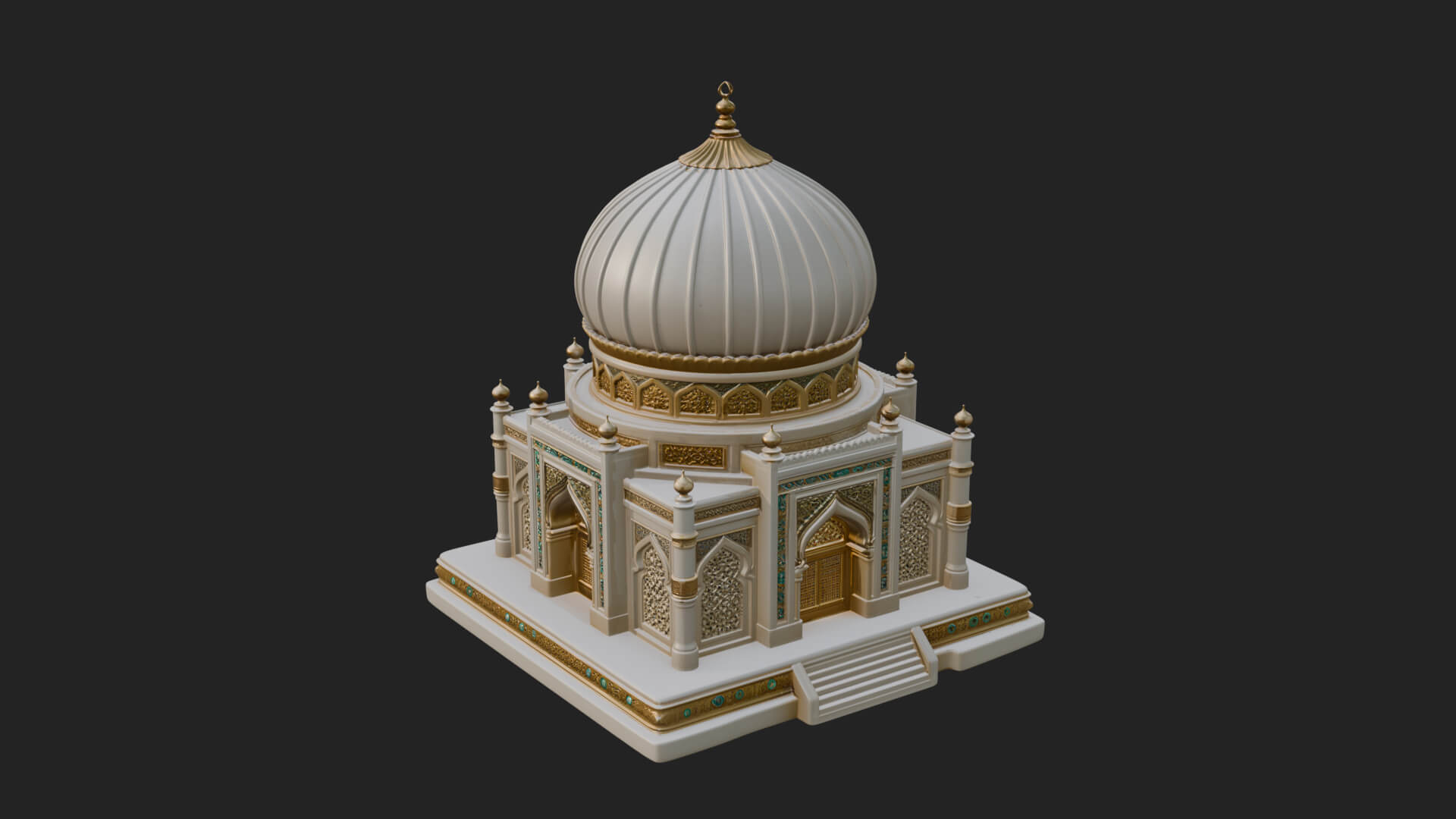 Domed Mosque Temple Design 6 3D Print Model 3D Model