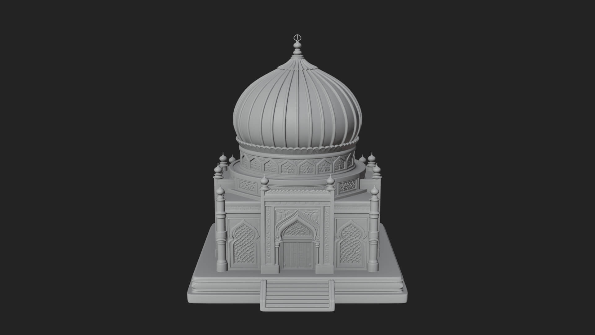 Domed Mosque Temple Design 6 3D Print Model 3D Model