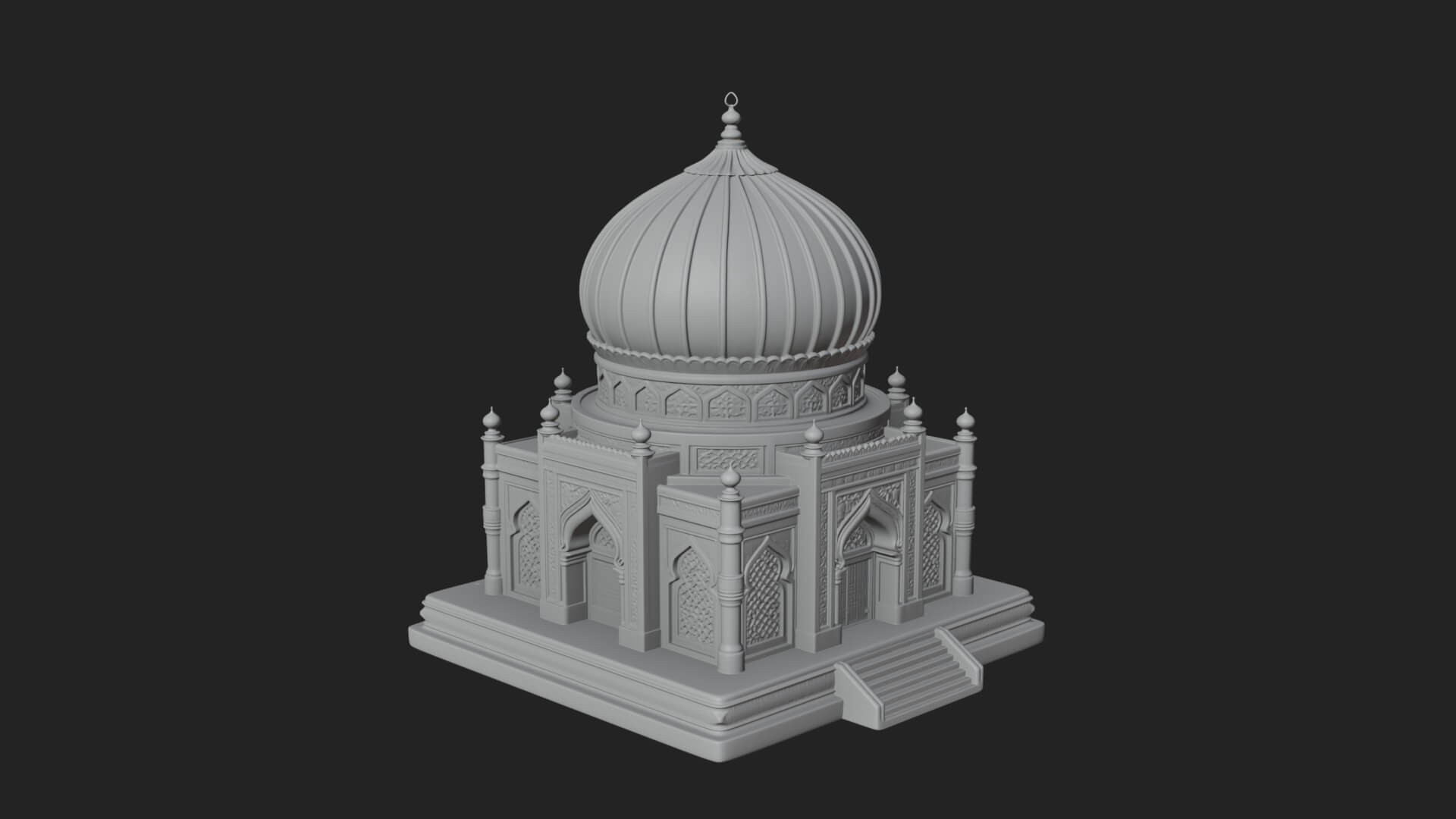 Domed Mosque Temple Design 6 3D Print Model 3D Model