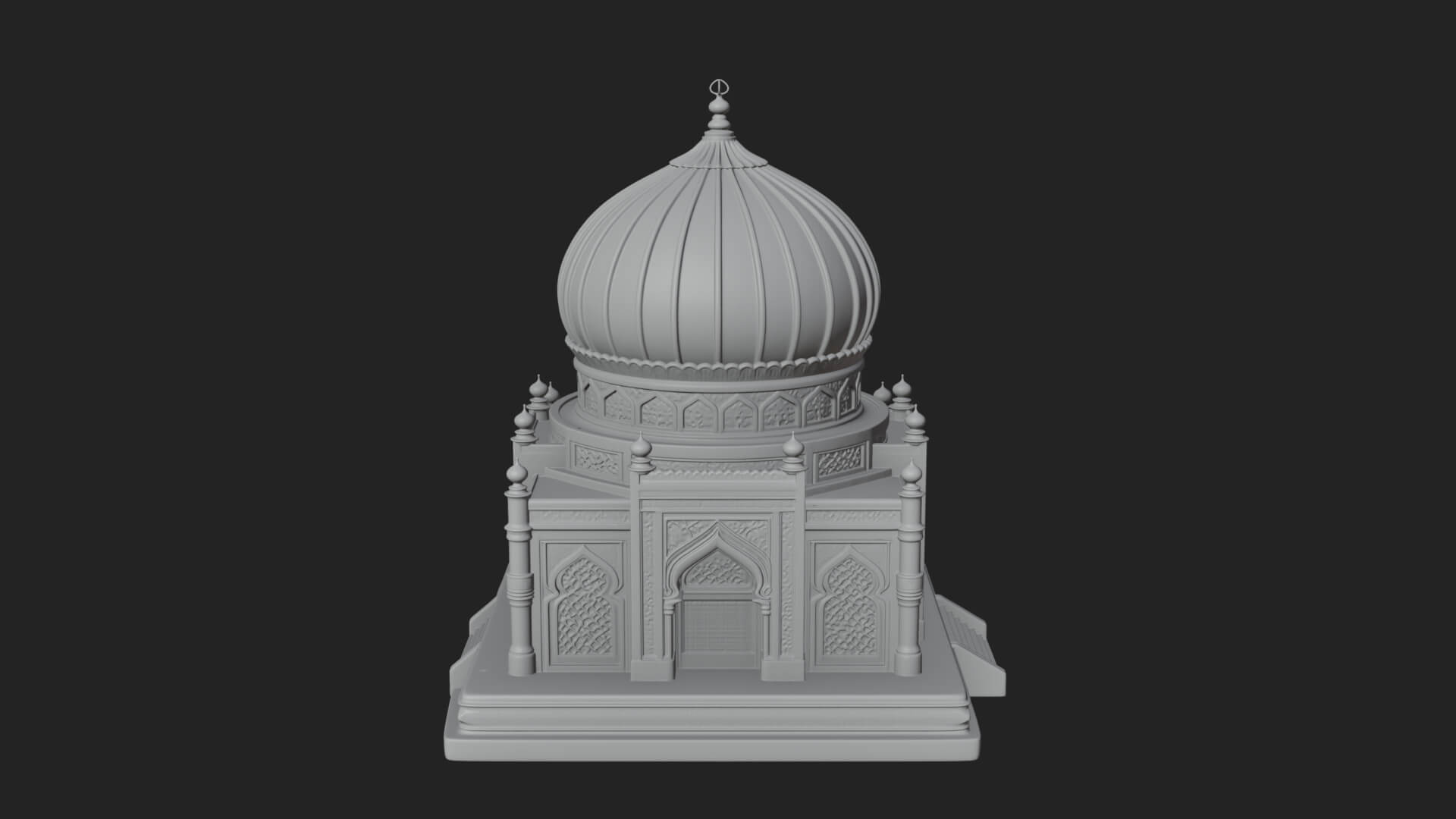 Domed Mosque Temple Design 6 3D Print Model 3D Model