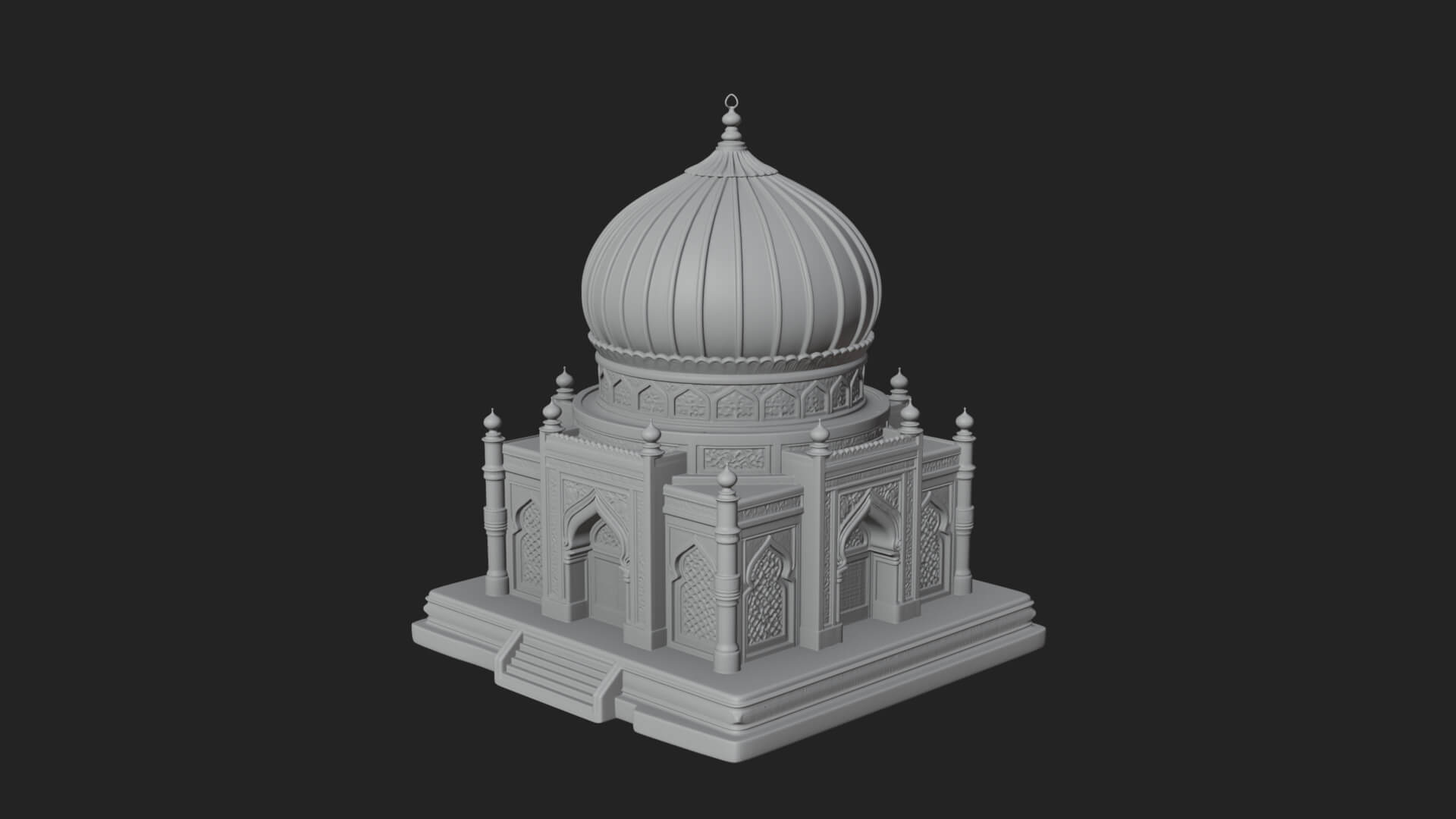Domed Mosque Temple Design 6 3D Print Model 3D Model