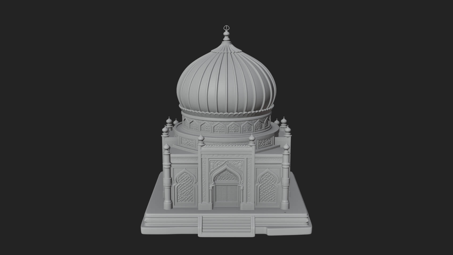 Domed Mosque Temple Design 6 3D Print Model 3D Model
