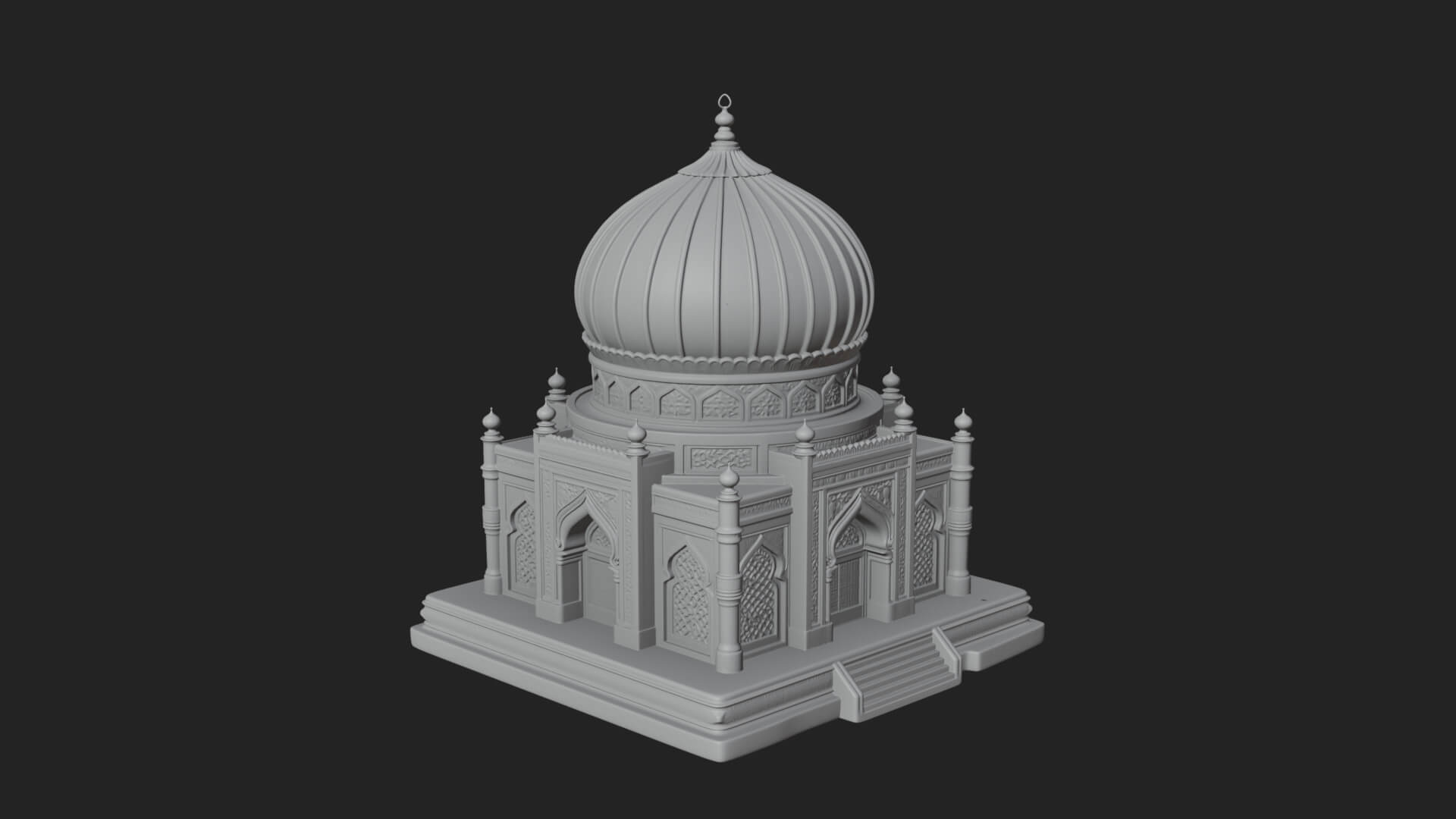 Domed Mosque Temple Design 6 3D Print Model 3D Model