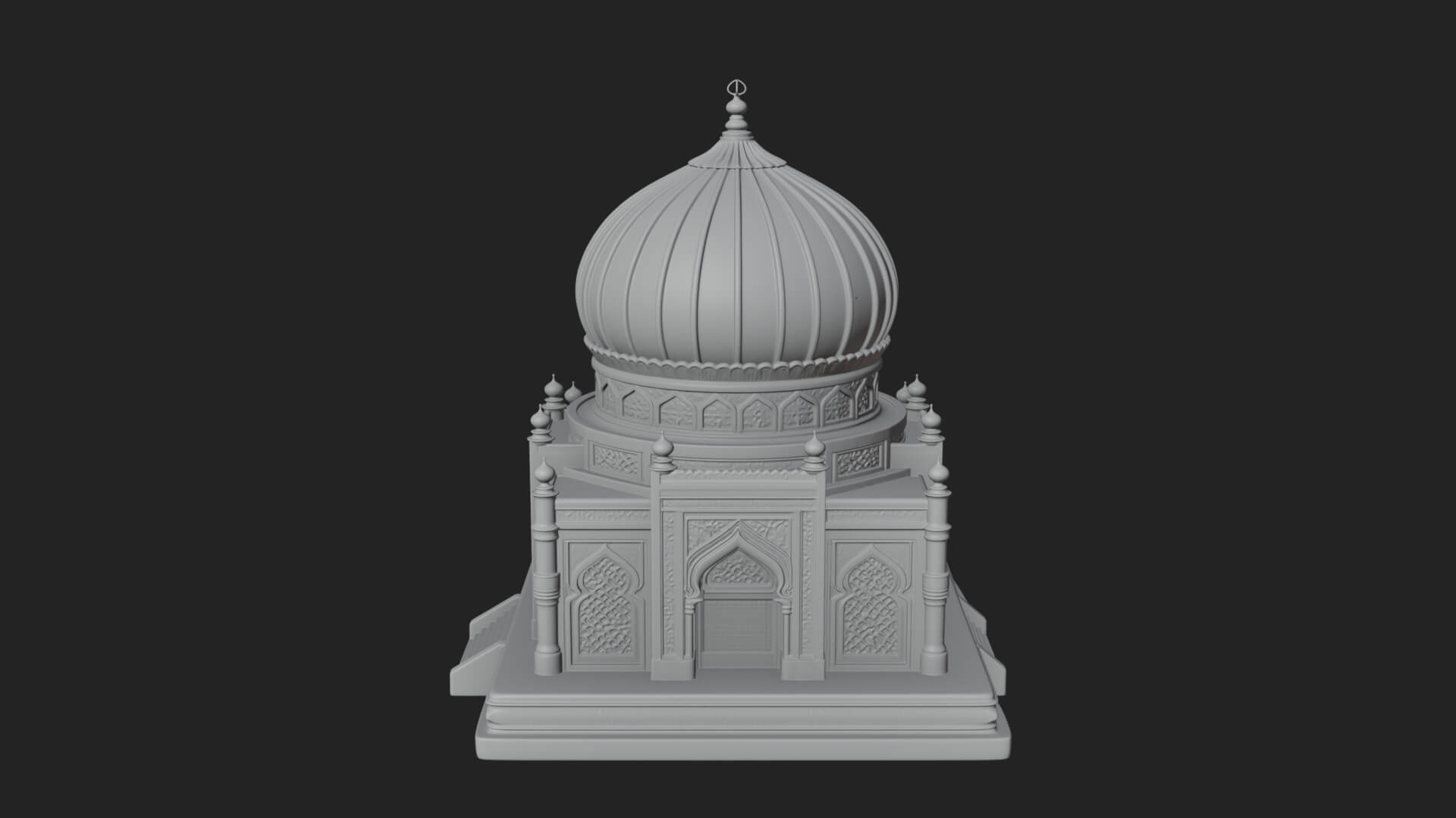 Domed Mosque Temple Design 6 3D Print Model 3D Model