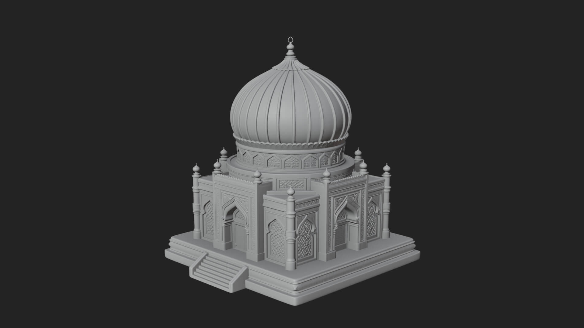 Domed Mosque Temple Design 6 3D Print Model 3D Model