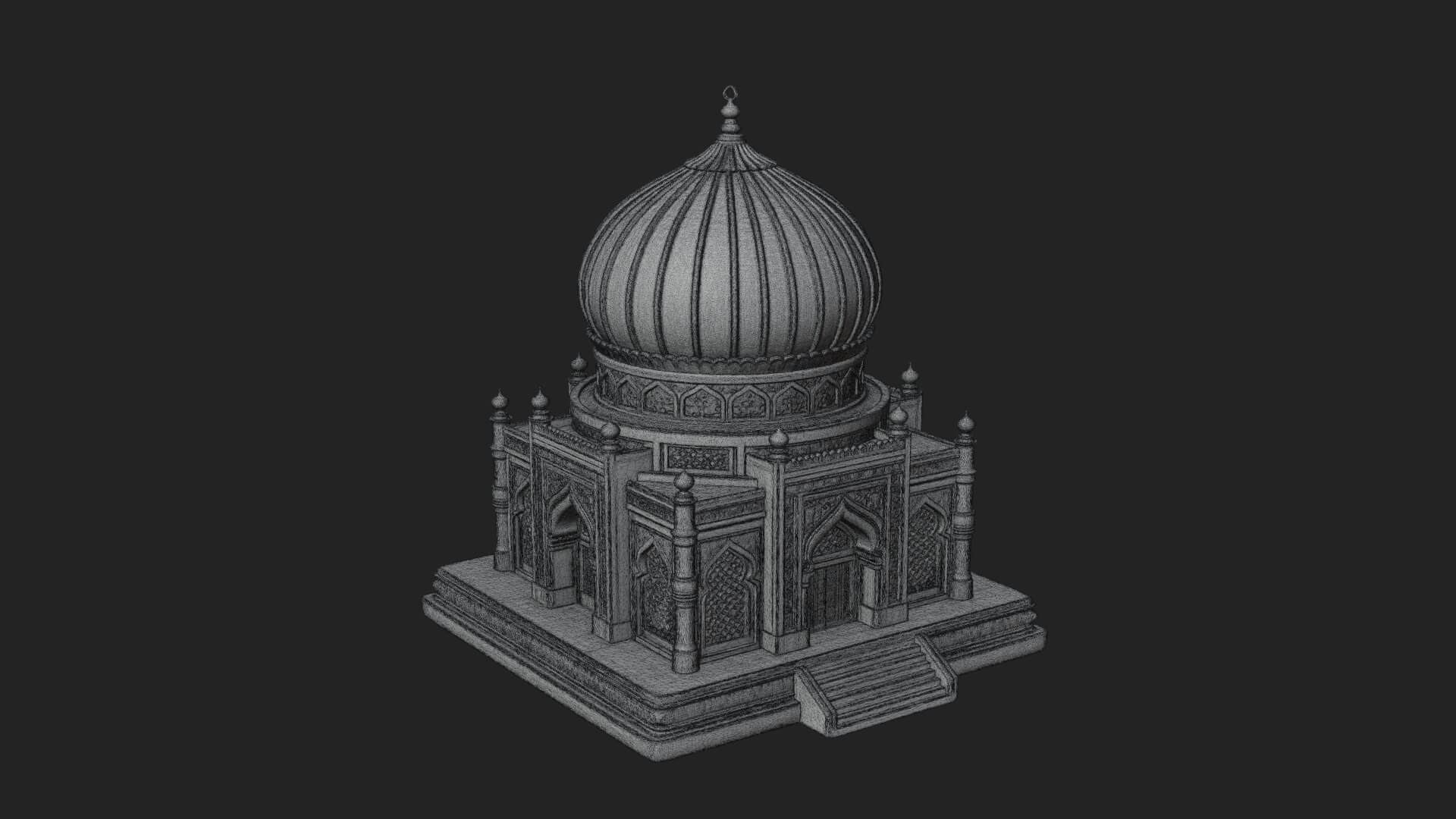 Domed Mosque Temple Design 6 3D Print Model 3D Model