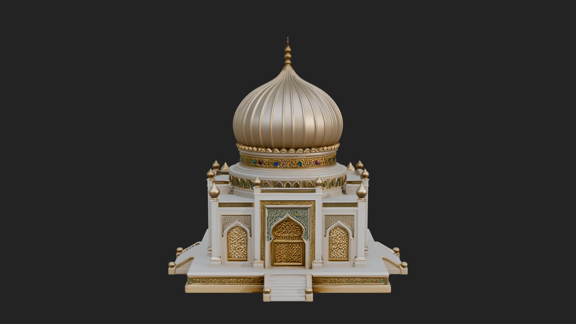 Domed Mosque Temple Design 7 3D Print Model 3D Model