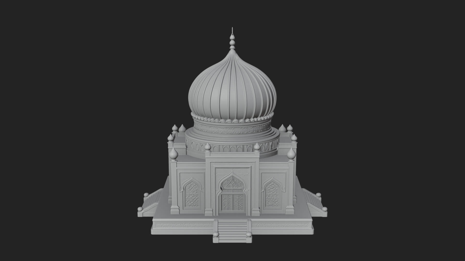 Domed Mosque Temple Design 7 3D Print Model 3D Model