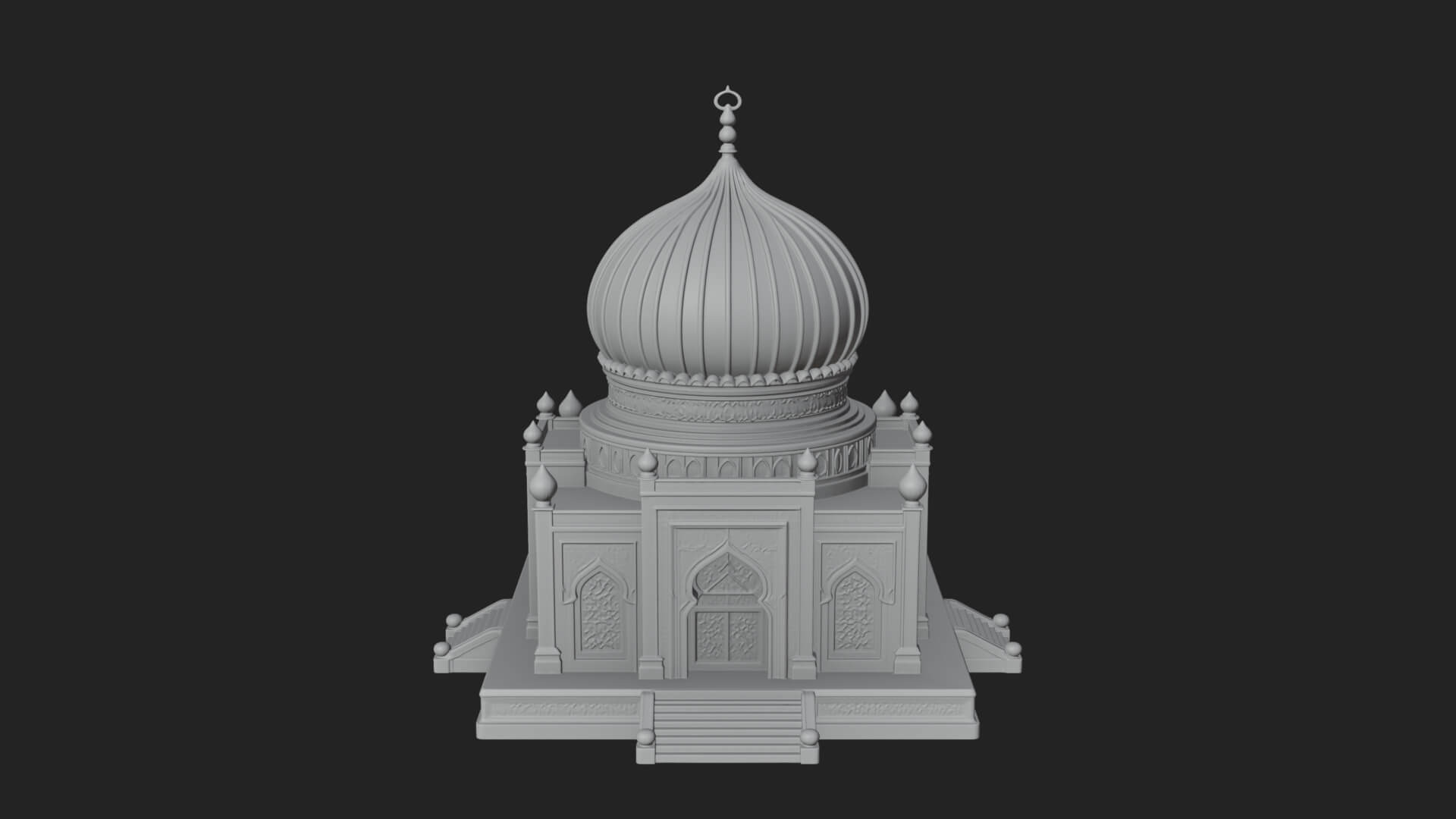 Domed Mosque Temple Design 7 3D Print Model 3D Model