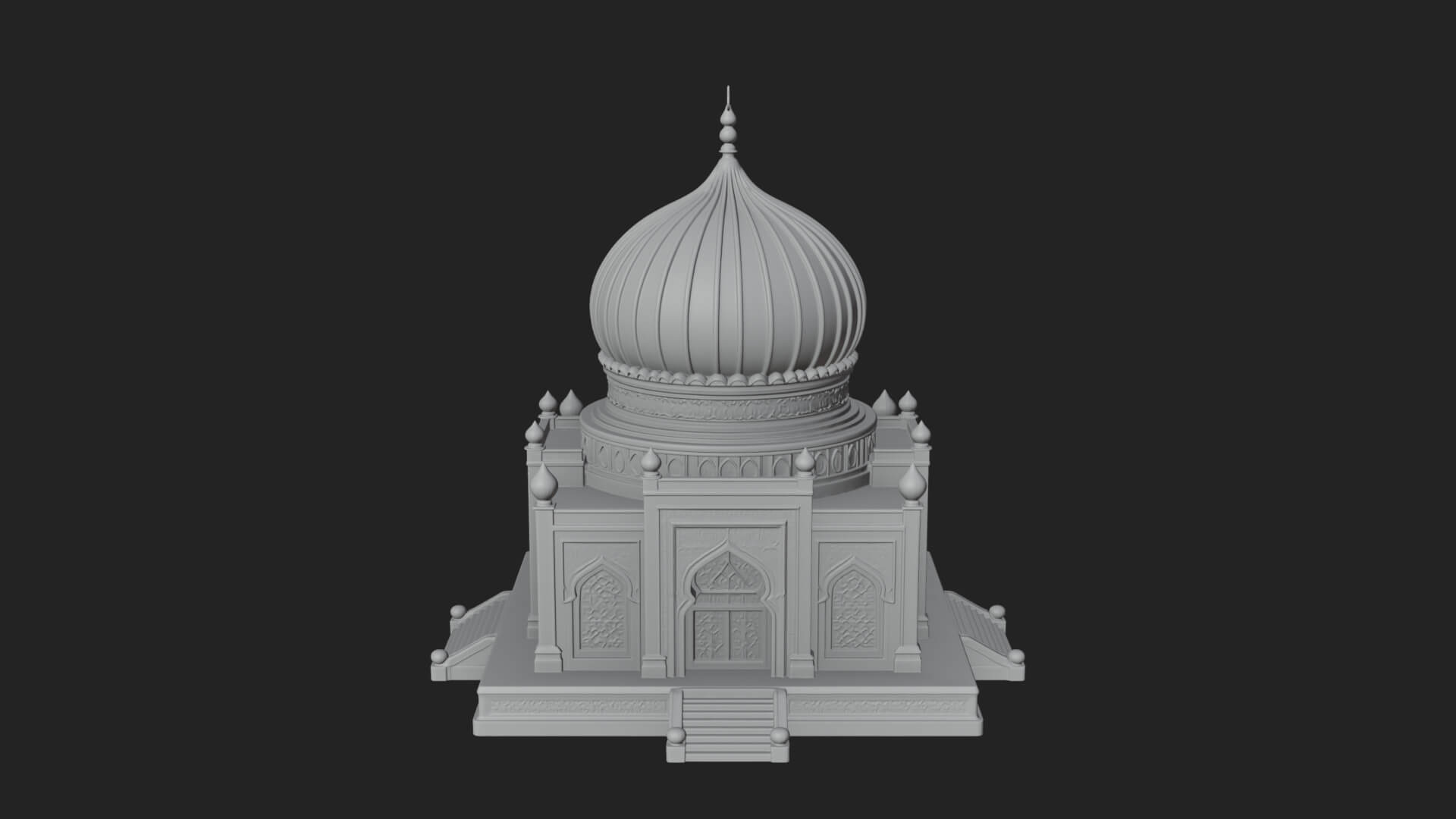 Domed Mosque Temple Design 7 3D Print Model 3D Model
